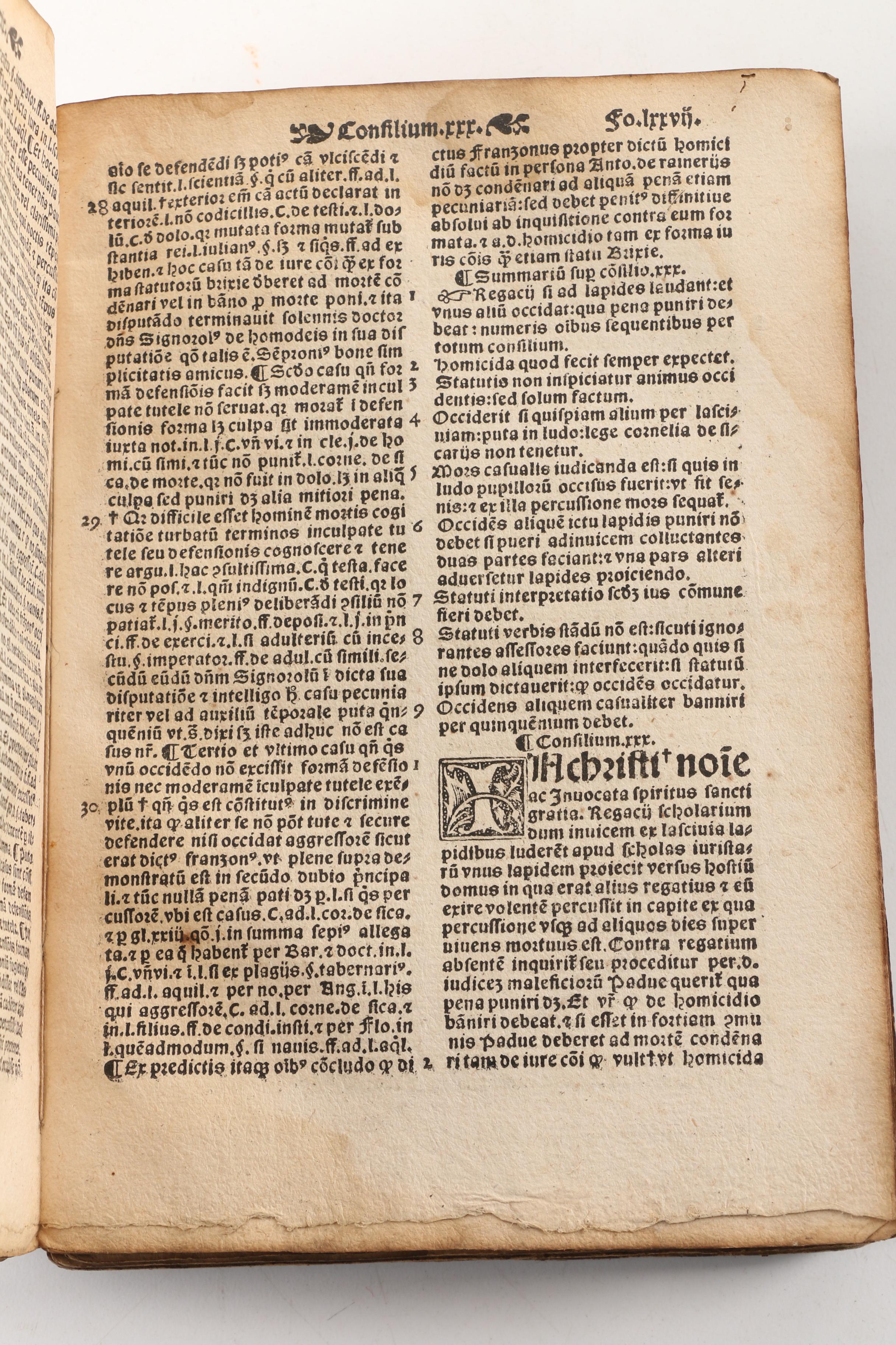 1540 "Consilia Criminalia Celeberrimi" by Bartholomaeus Cepola