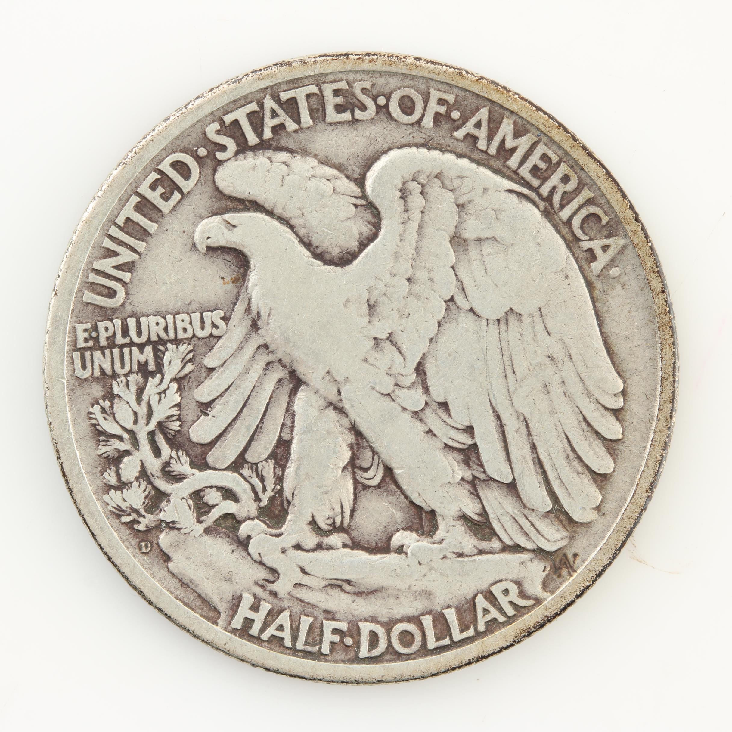 Five Walking Liberty Silver Half Dollars from the 1920s