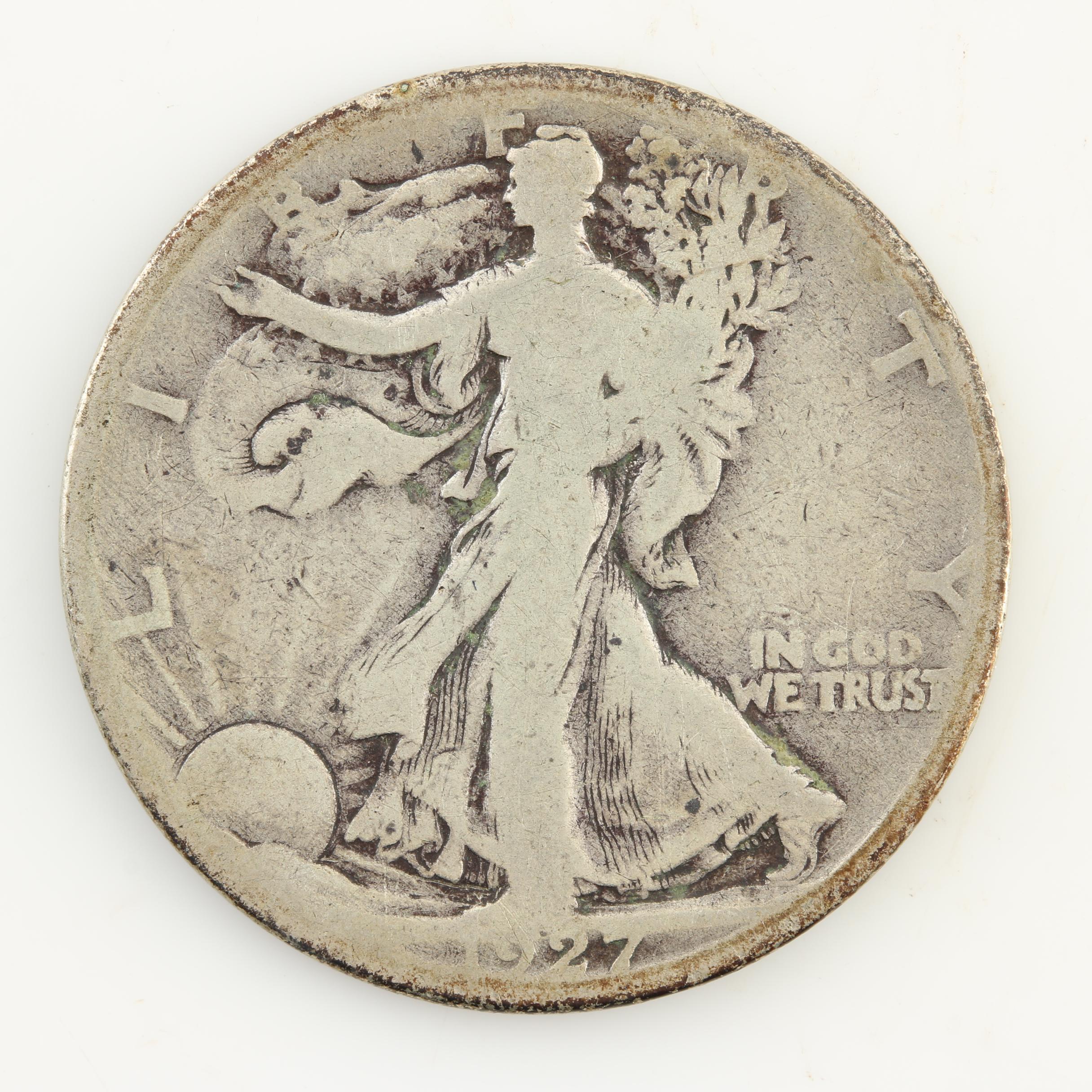 Five Walking Liberty Silver Half Dollars from the 1920s