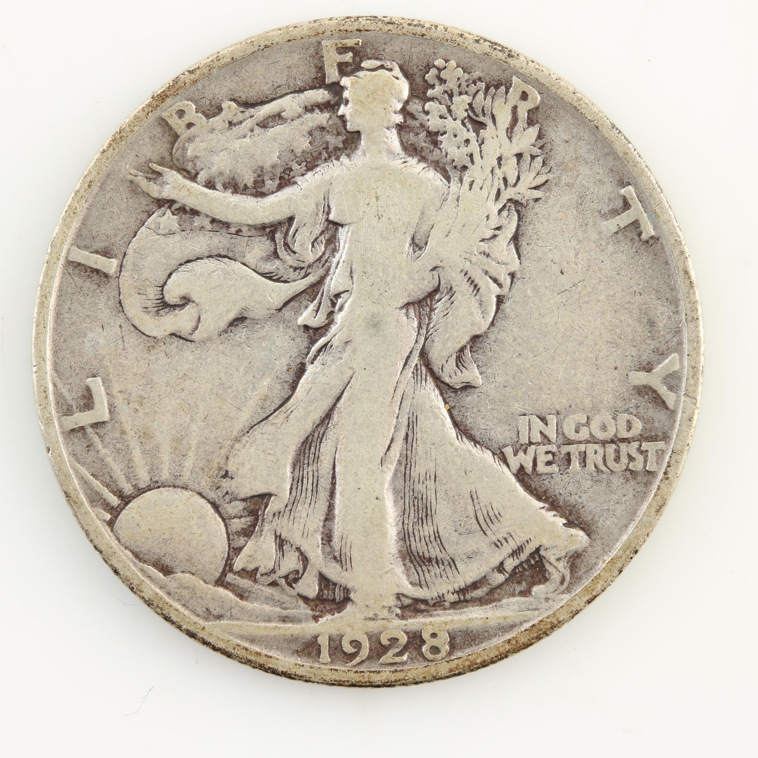 Five Walking Liberty Silver Half Dollars from the 1920s
