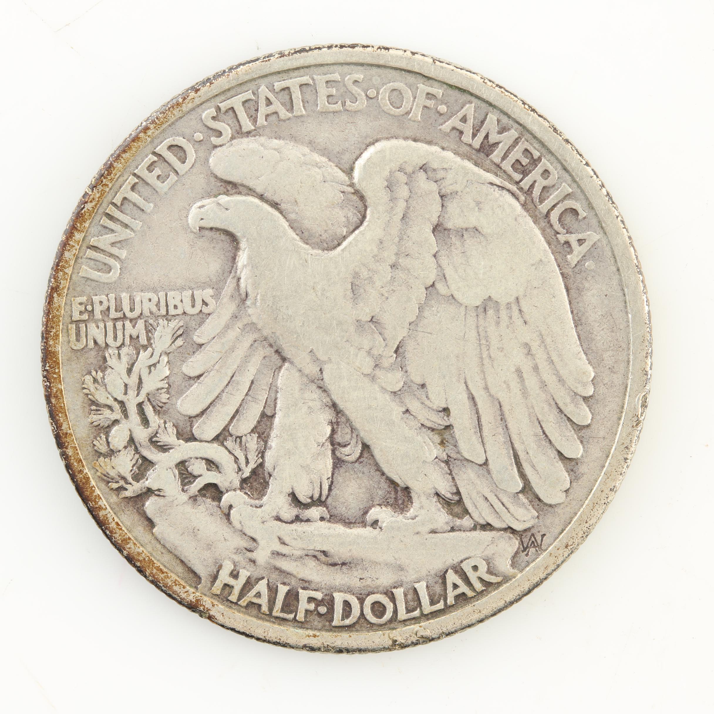 Ten Walking Liberty Silver Half Dollars from the Late 1930s