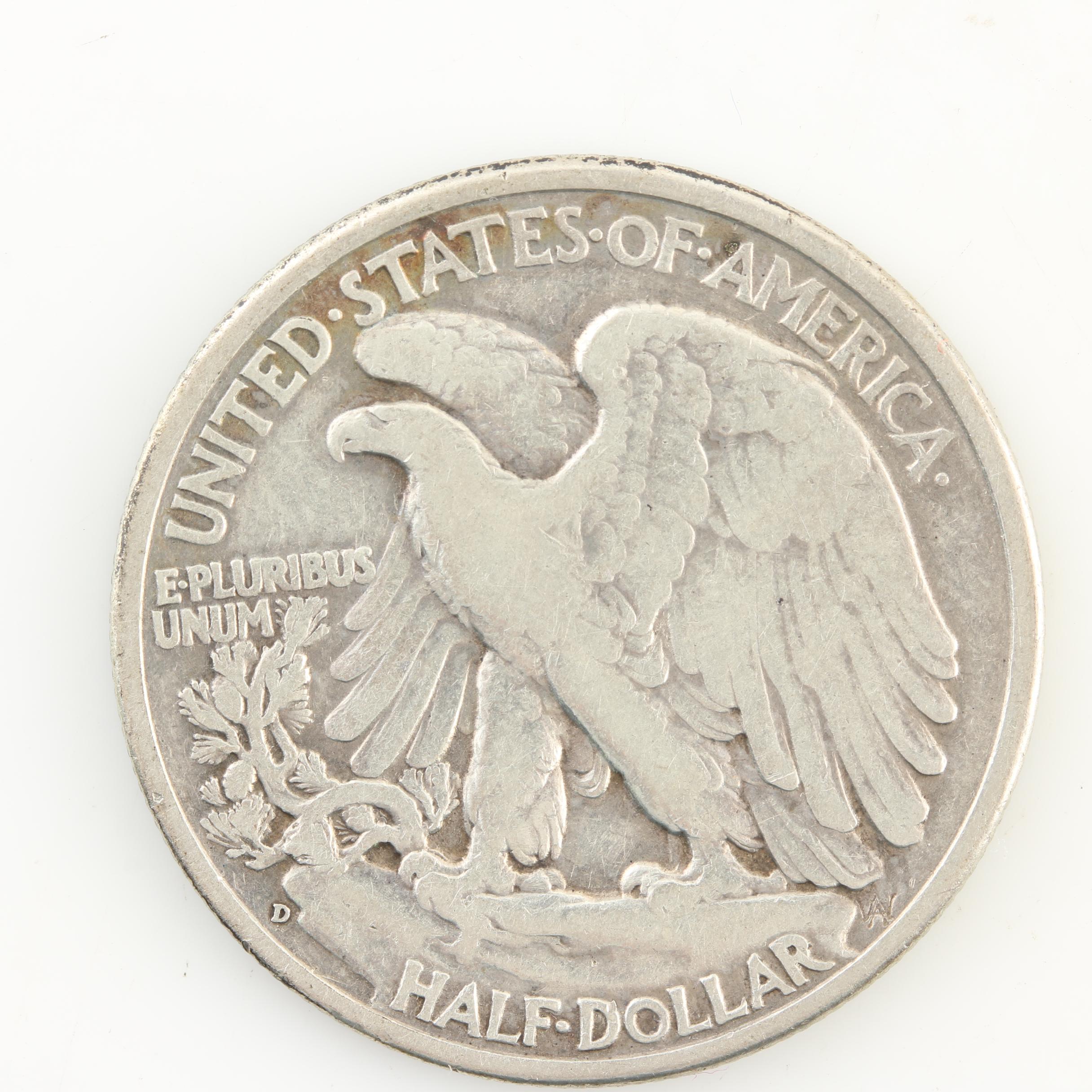 Ten Walking Liberty Silver Half Dollars from the Late 1930s