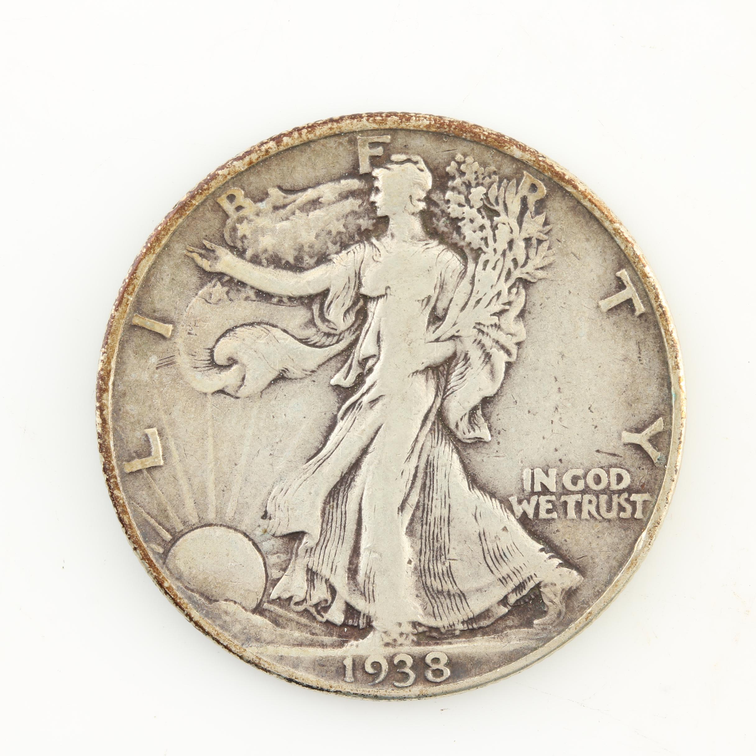 Ten Walking Liberty Silver Half Dollars from the Late 1930s