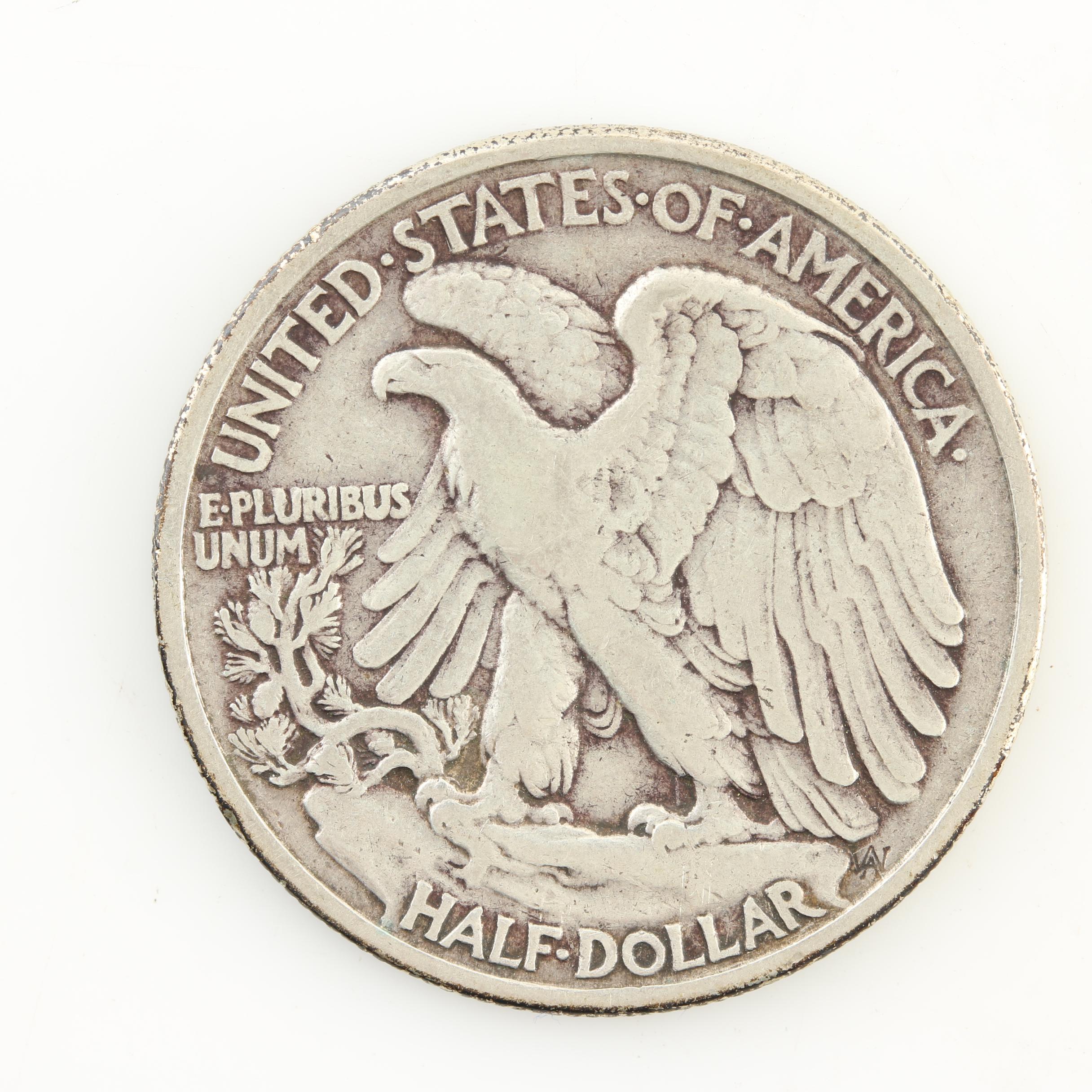 Ten Walking Liberty Silver Half Dollars from the Late 1930s