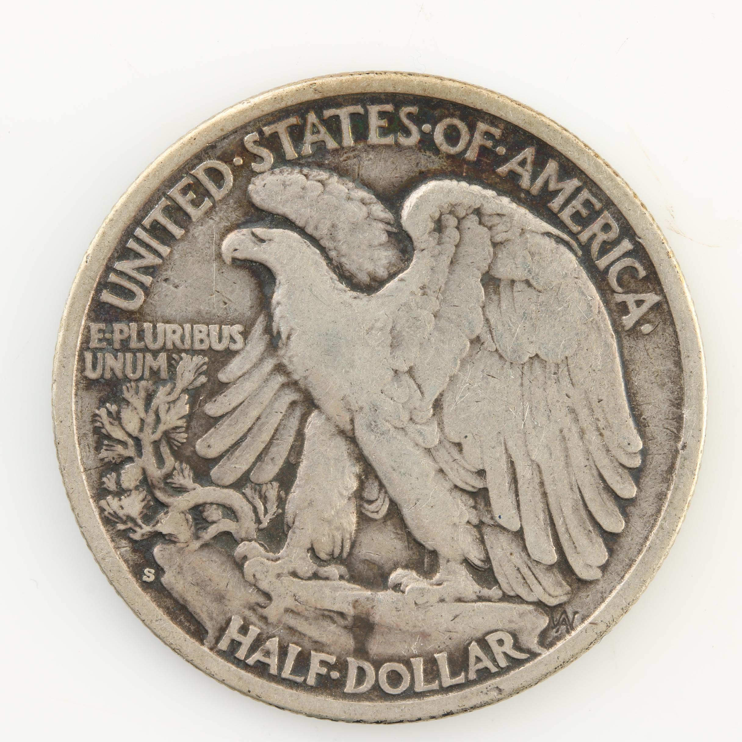 Ten Walking Liberty Silver Half Dollars from the Late 1930s