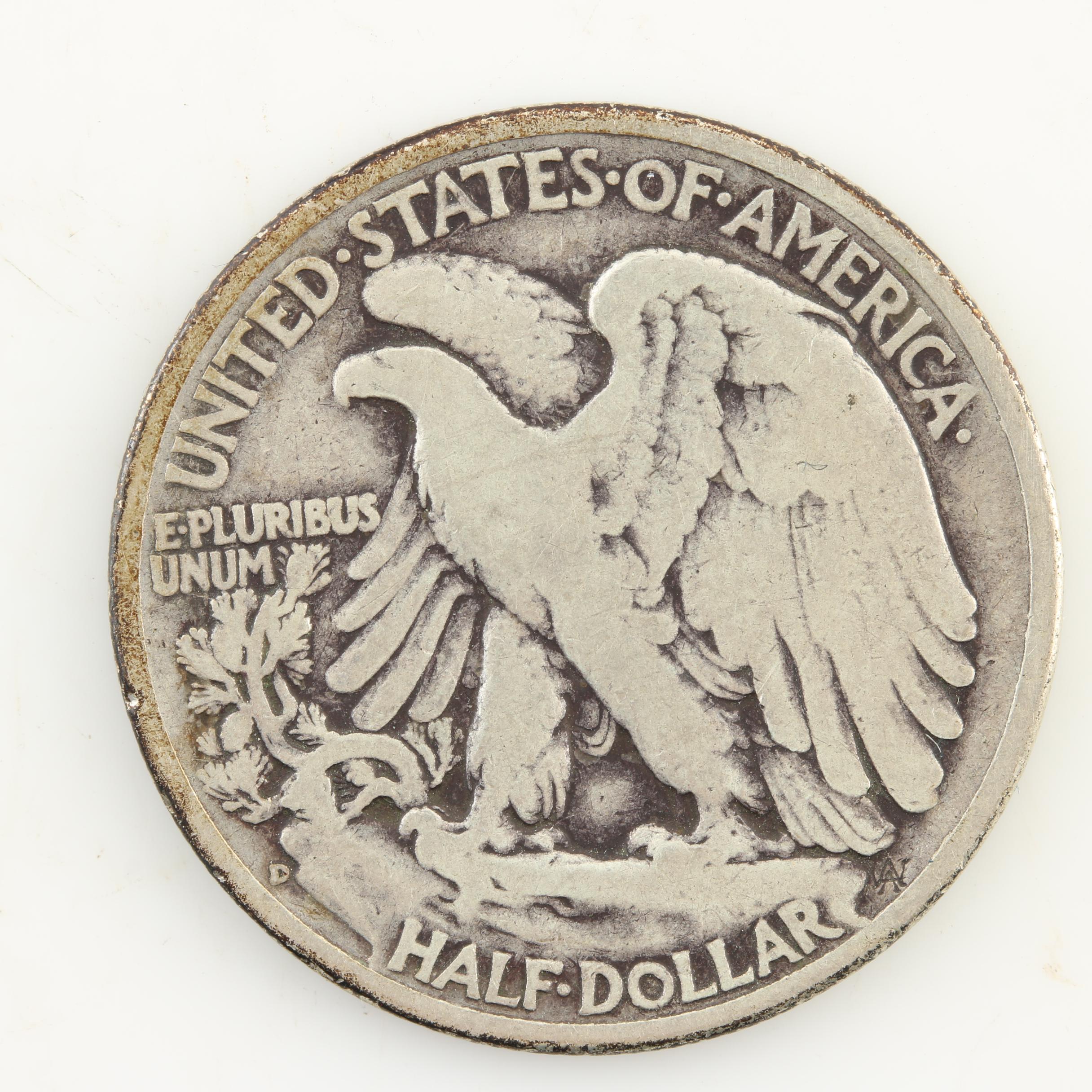 Ten Walking Liberty Silver Half Dollars from the Late 1930s