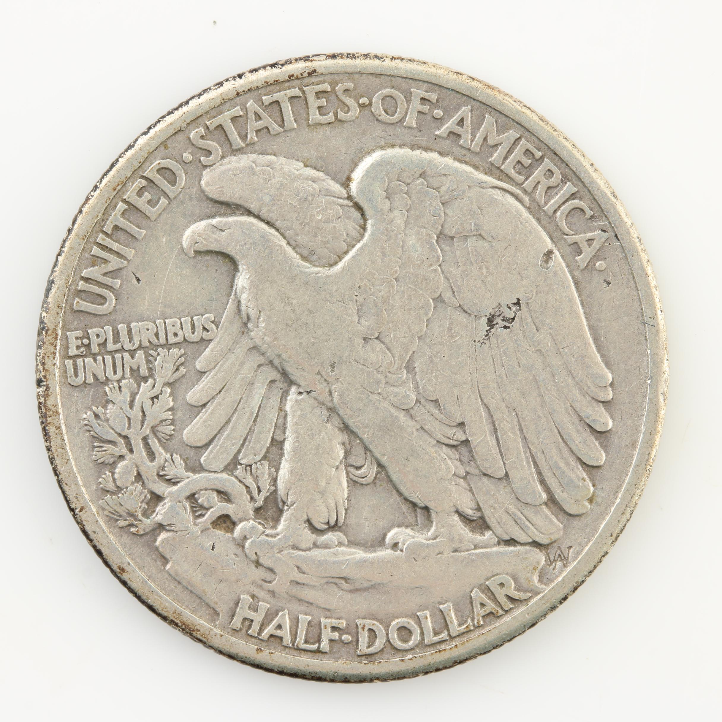 Eight Walking Liberty Silver Half Dollars from the Early 1940s
