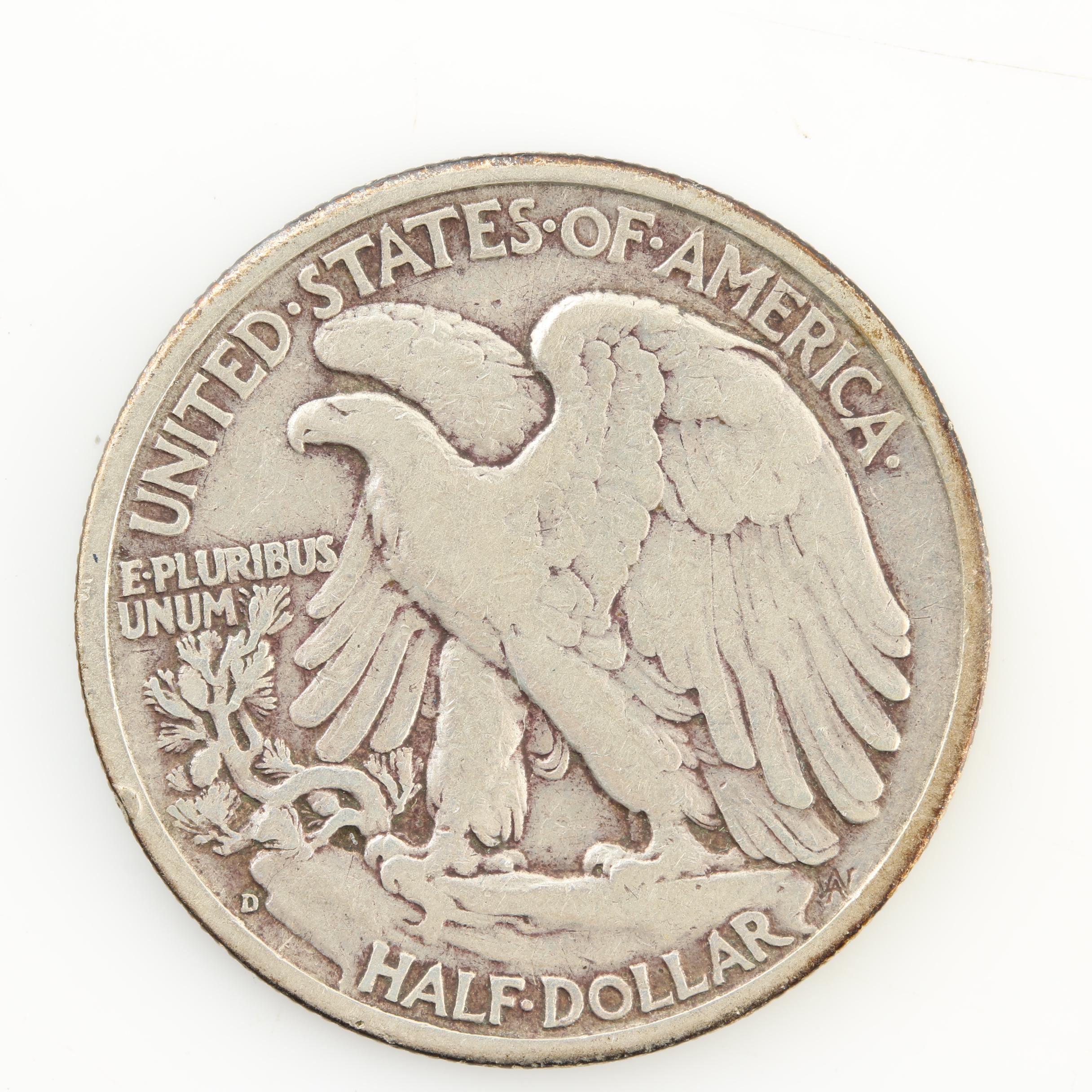 Eight Walking Liberty Silver Half Dollars from the Early 1940s