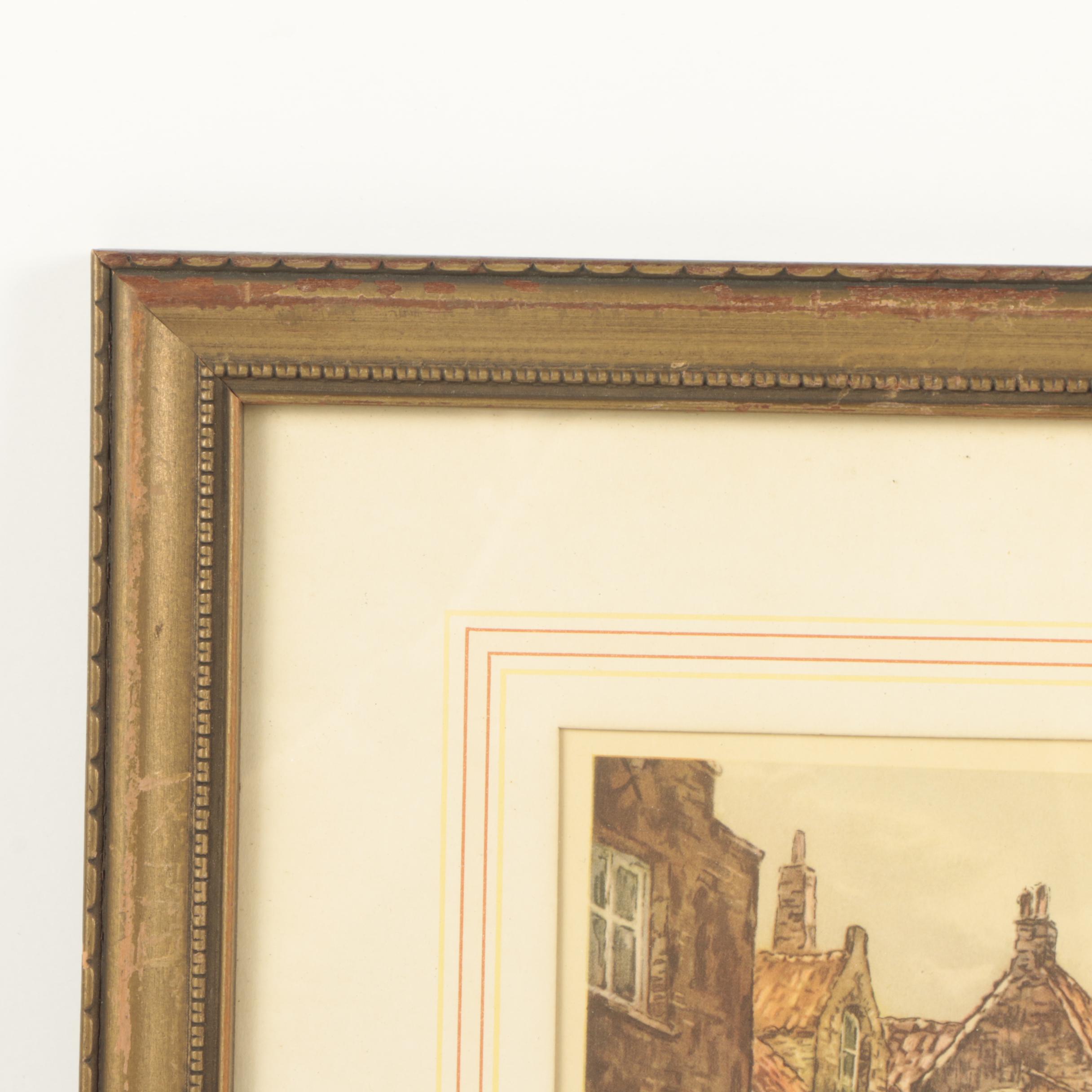 Offset Lithographs after Etchings of European Scenes