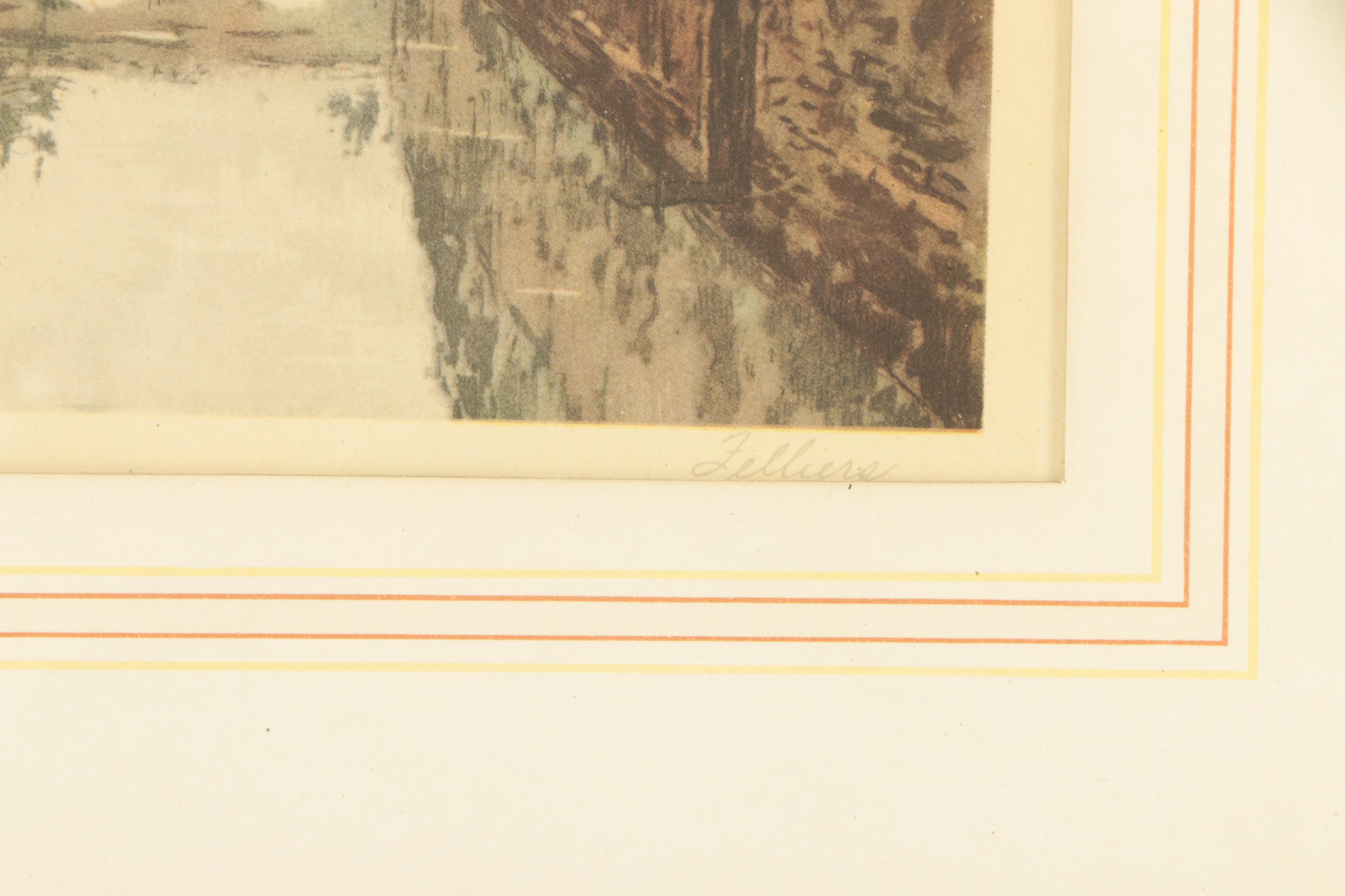 Offset Lithographs after Etchings of European Scenes