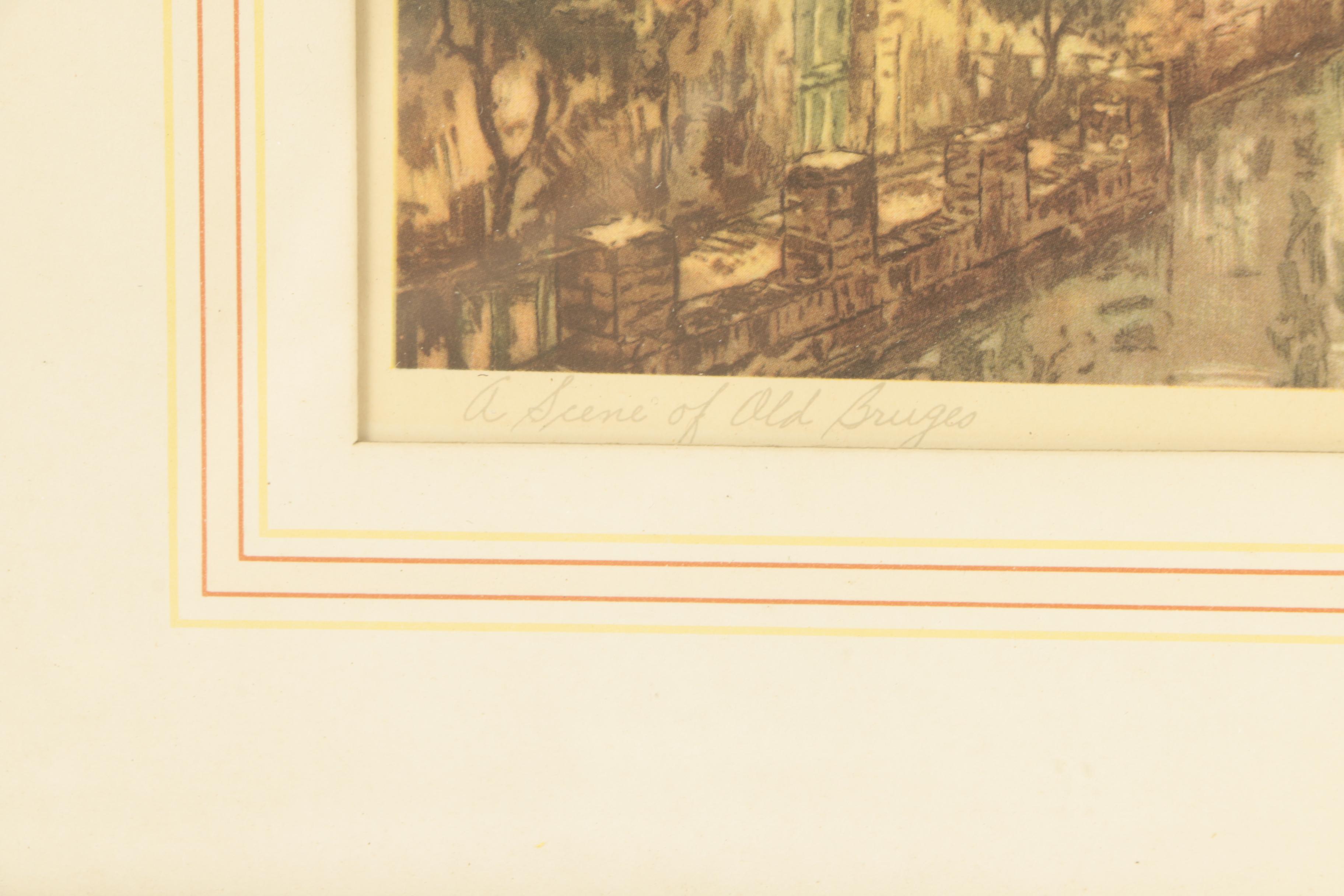 Offset Lithographs after Etchings of European Scenes