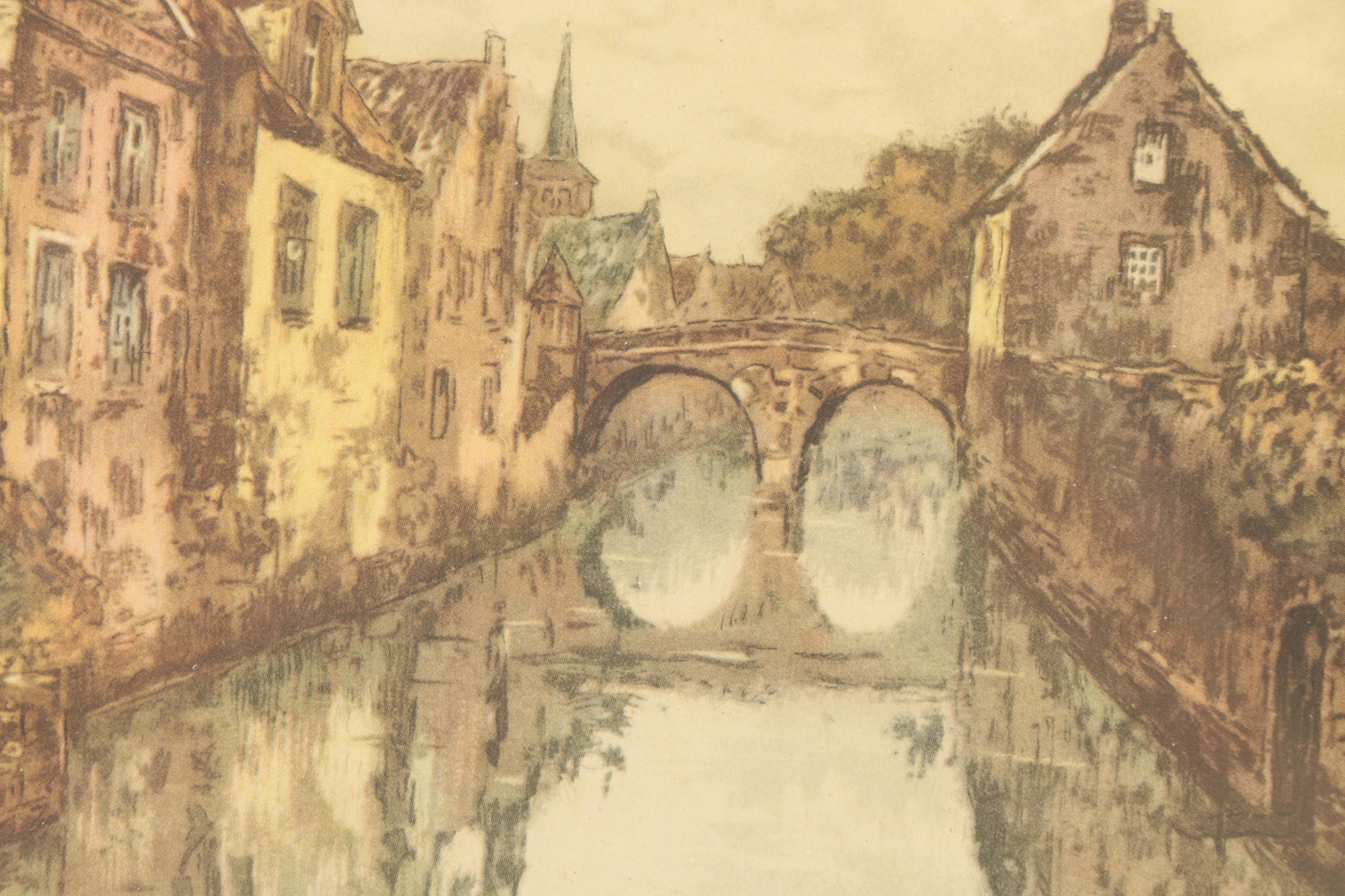 Offset Lithographs after Etchings of European Scenes