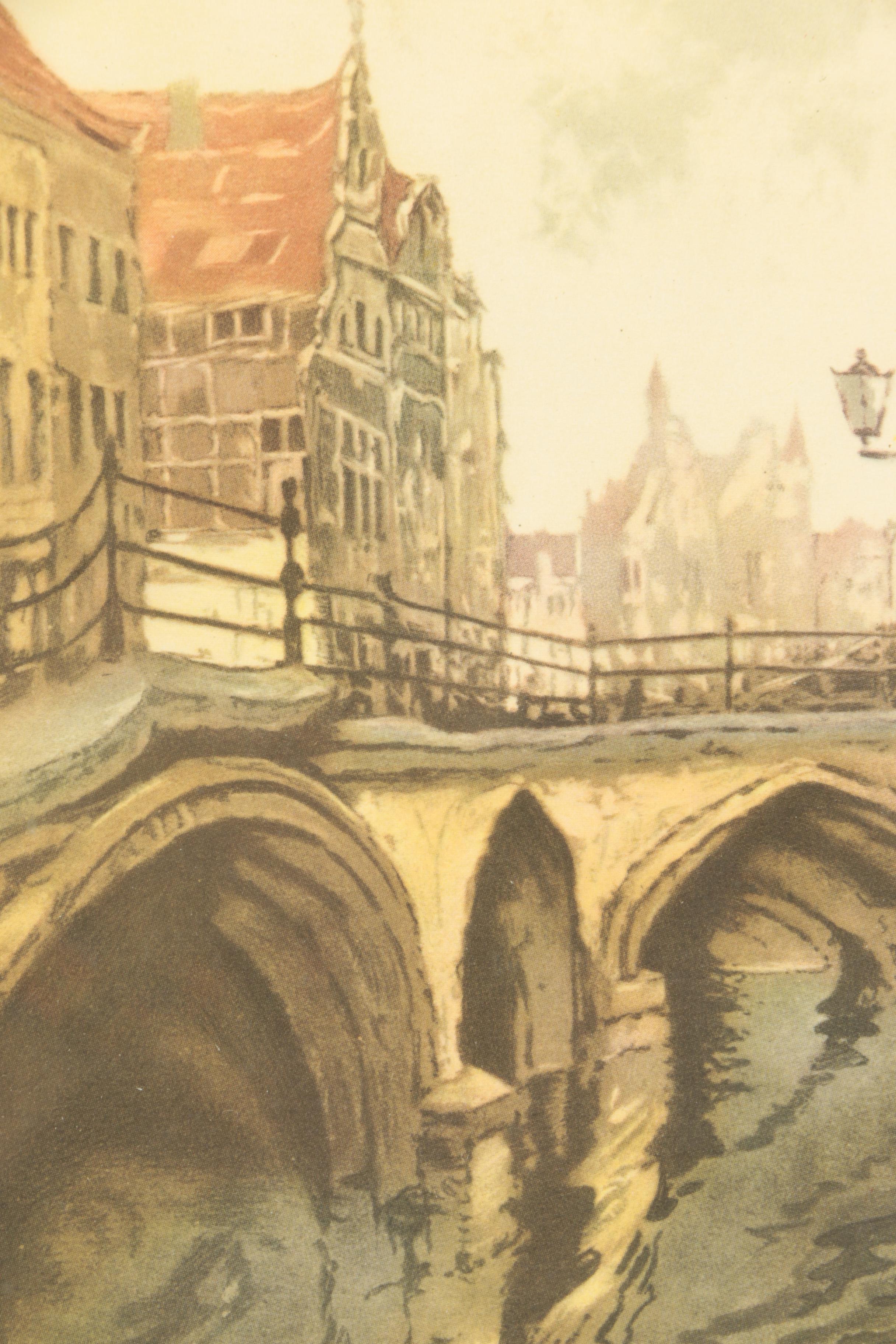 Offset Lithographs after Etchings of European Scenes