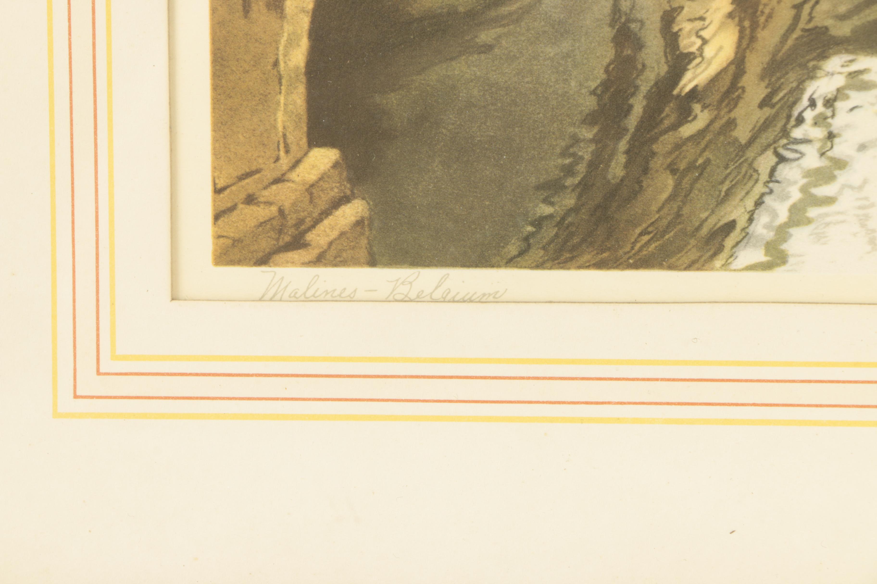 Offset Lithographs after Etchings of European Scenes