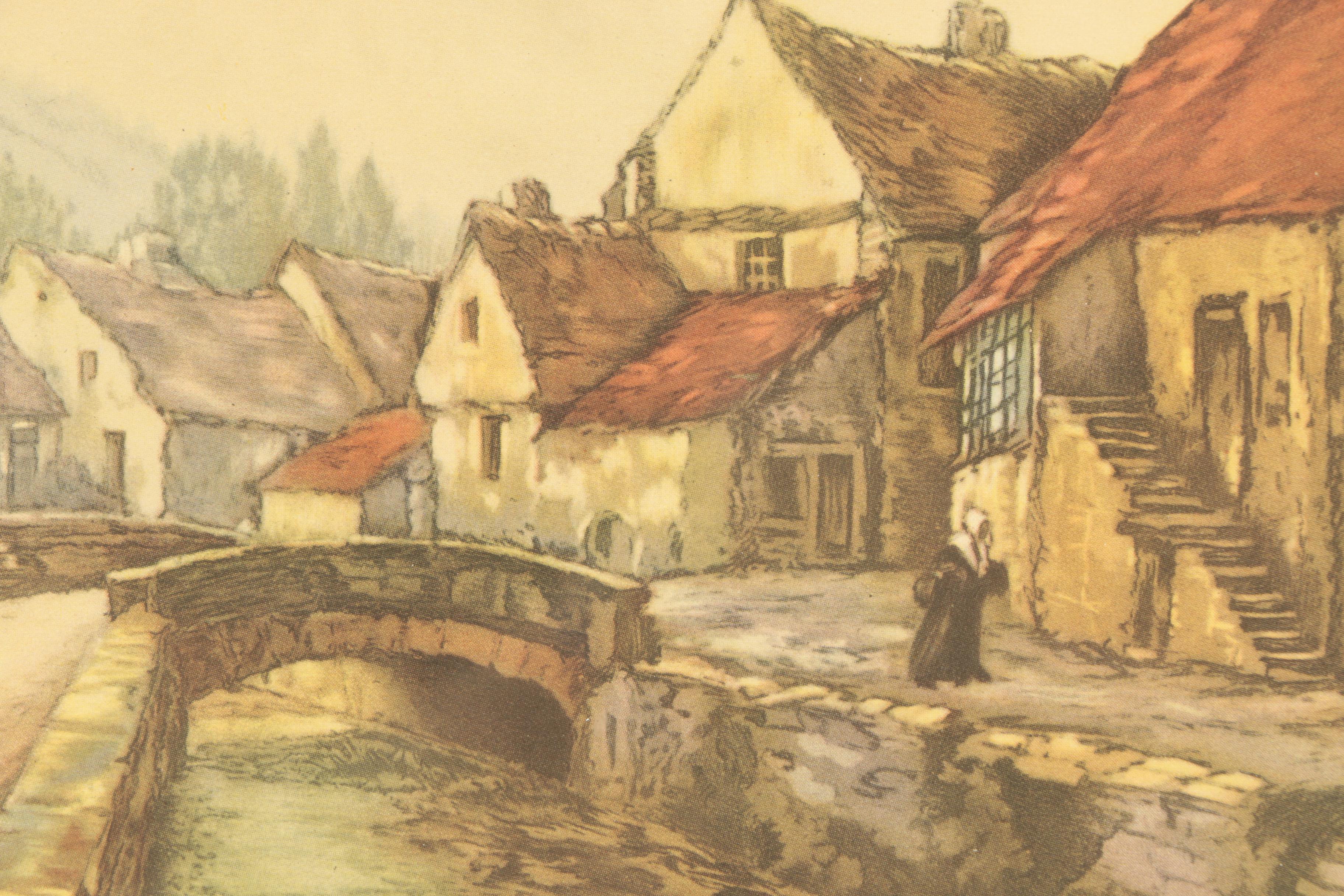 Offset Lithographs after Etchings of European Scenes