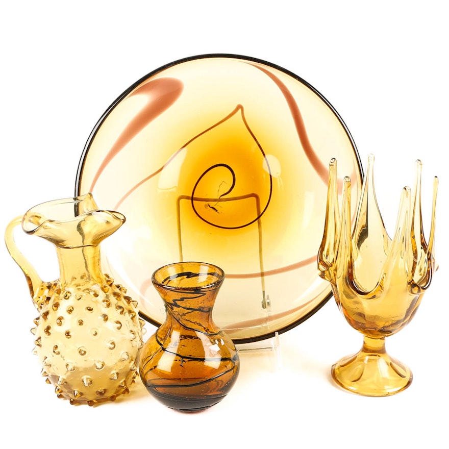 Decorative Amber Art Glass