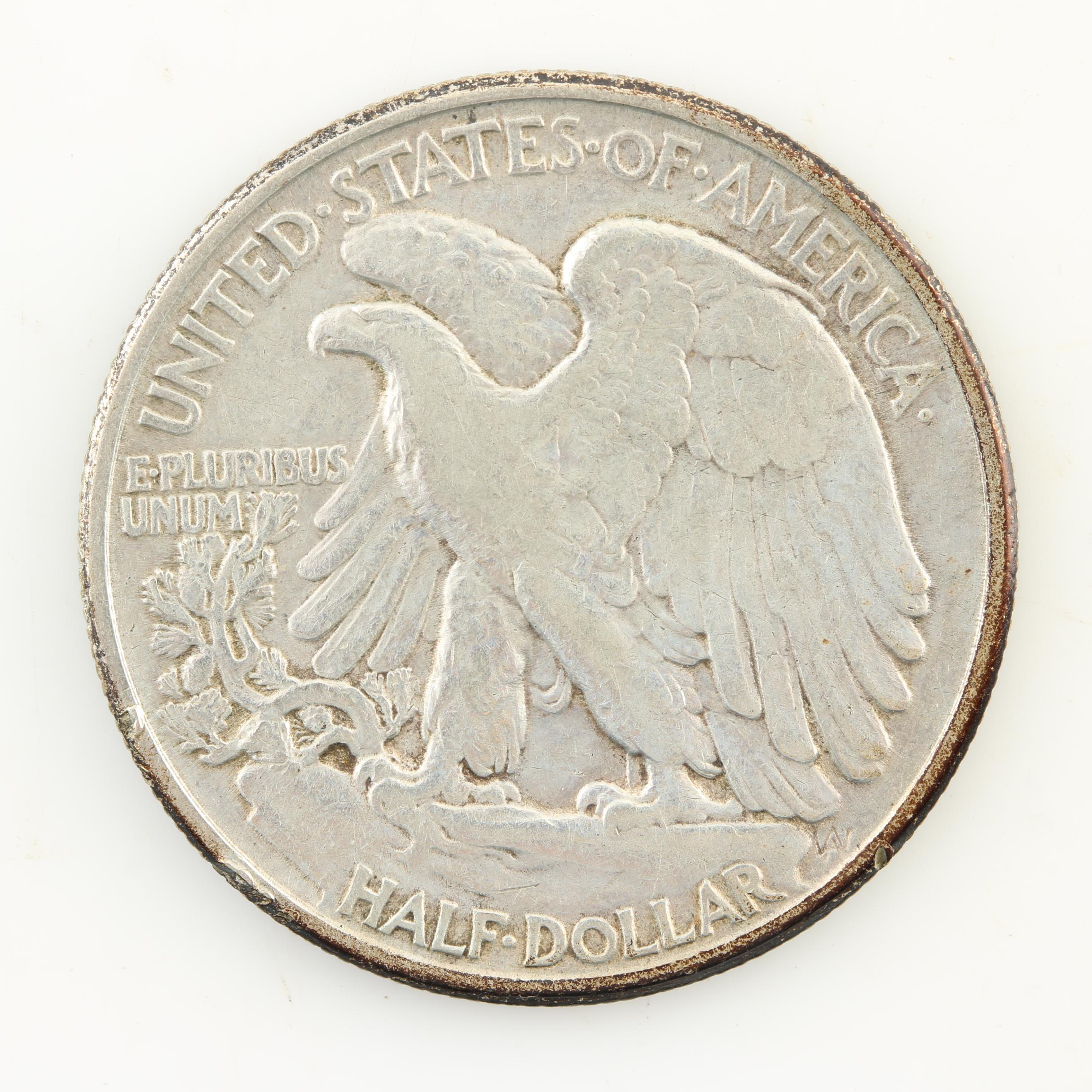 Eight Walking Liberty Silver Half Dollars from the Mid-1940s