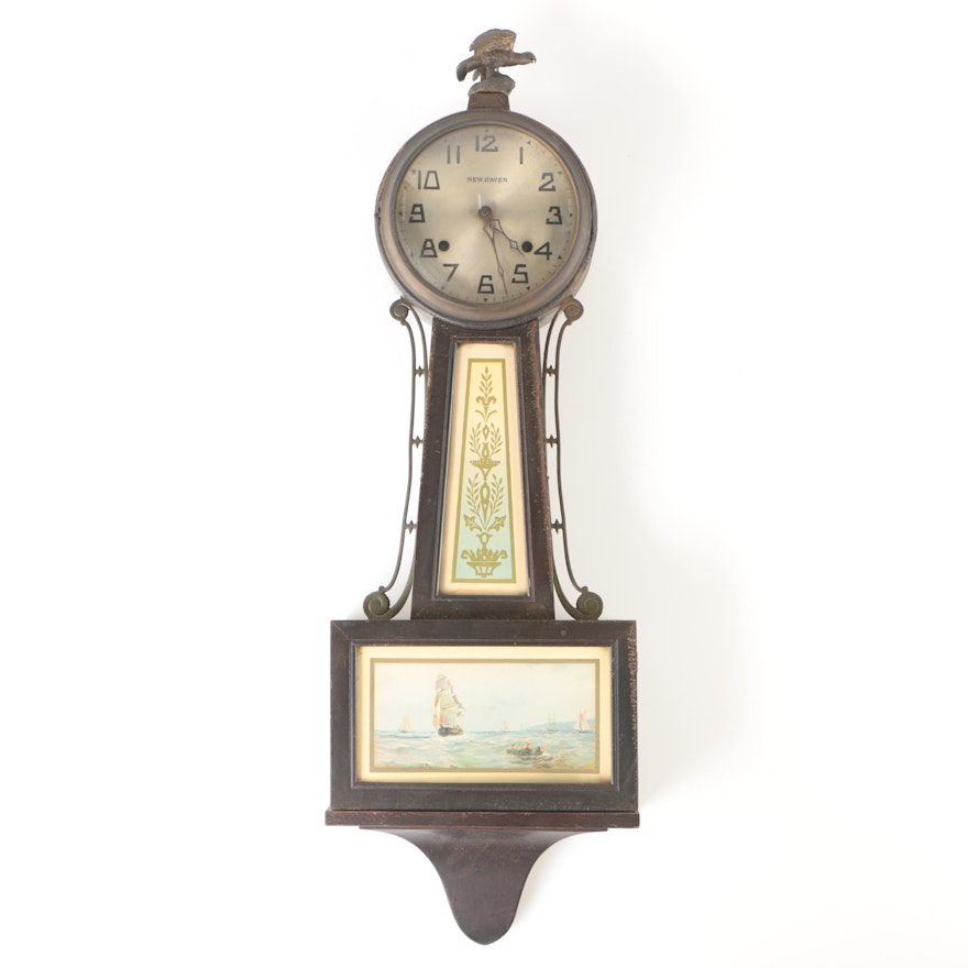 1920s New Haven Clock Co. "Whitney" Banjo Wall Clock