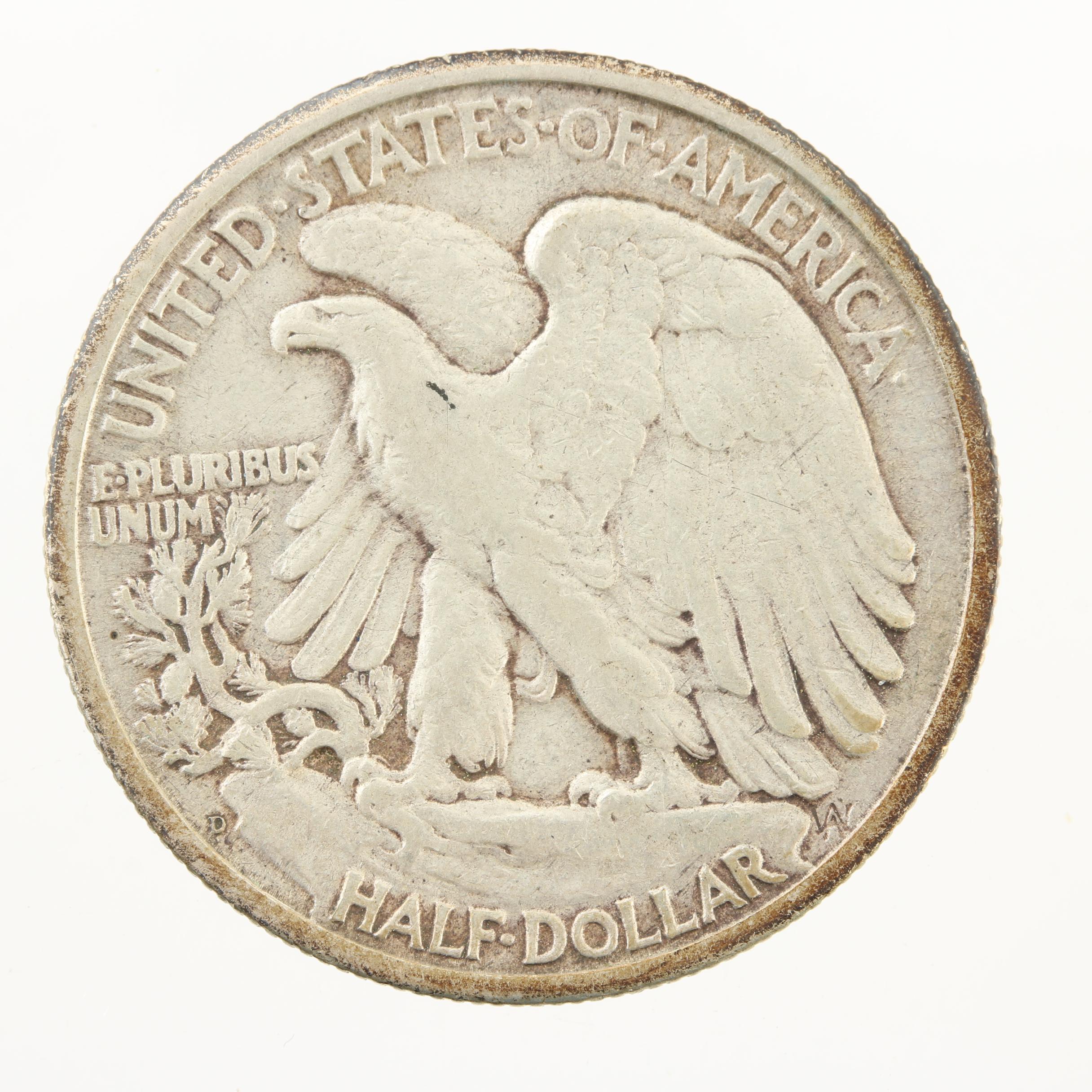 Five Late Issue Walking Liberty Silver Half Dollars