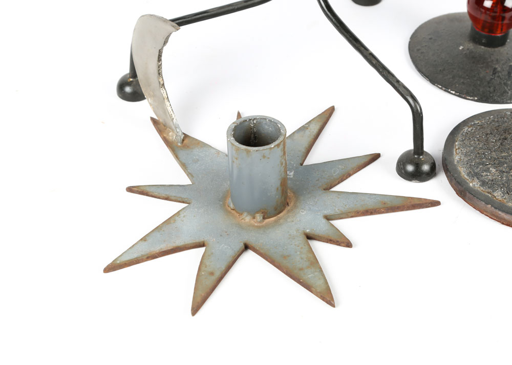 Contemporary Cast Metal Candle Holders