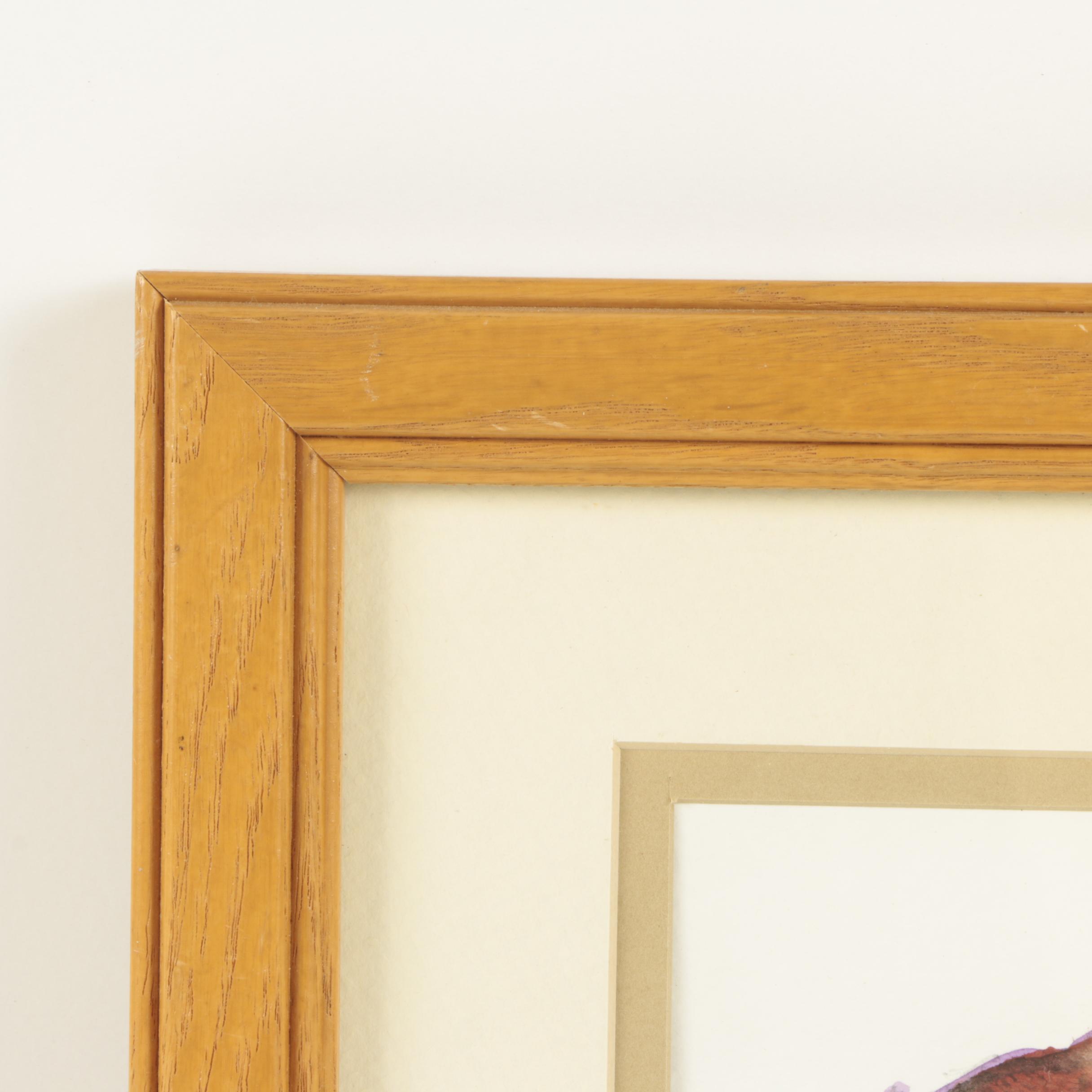 R. Masek Watercolor Painting of a Buffalo