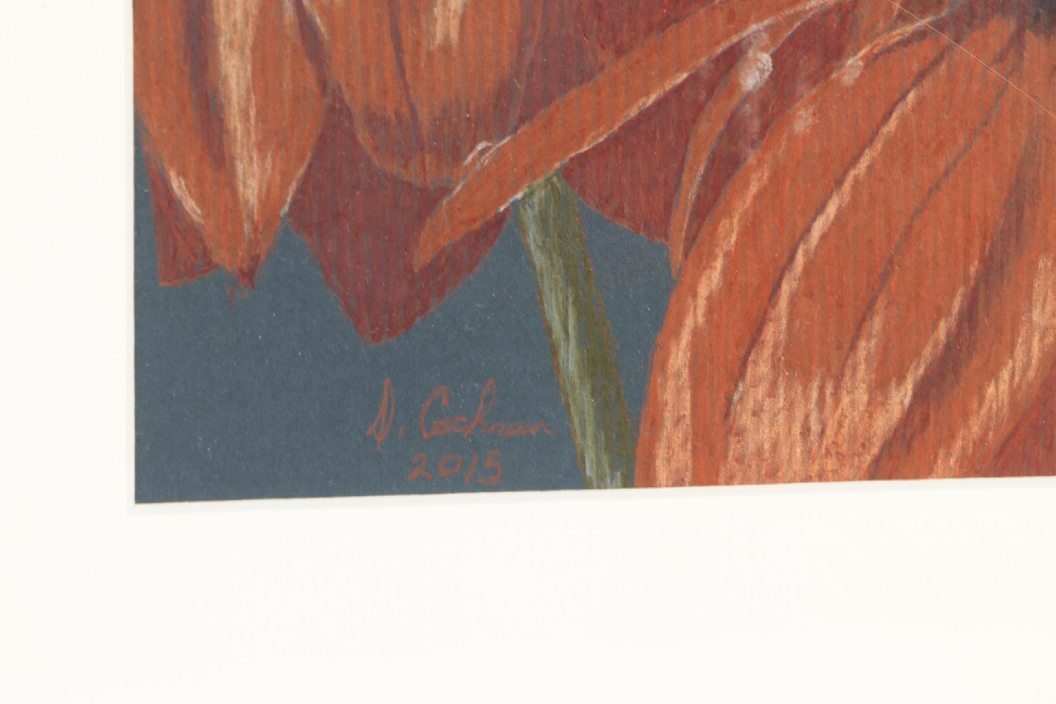 Pair of David Cochran Colored Pencil Drawings