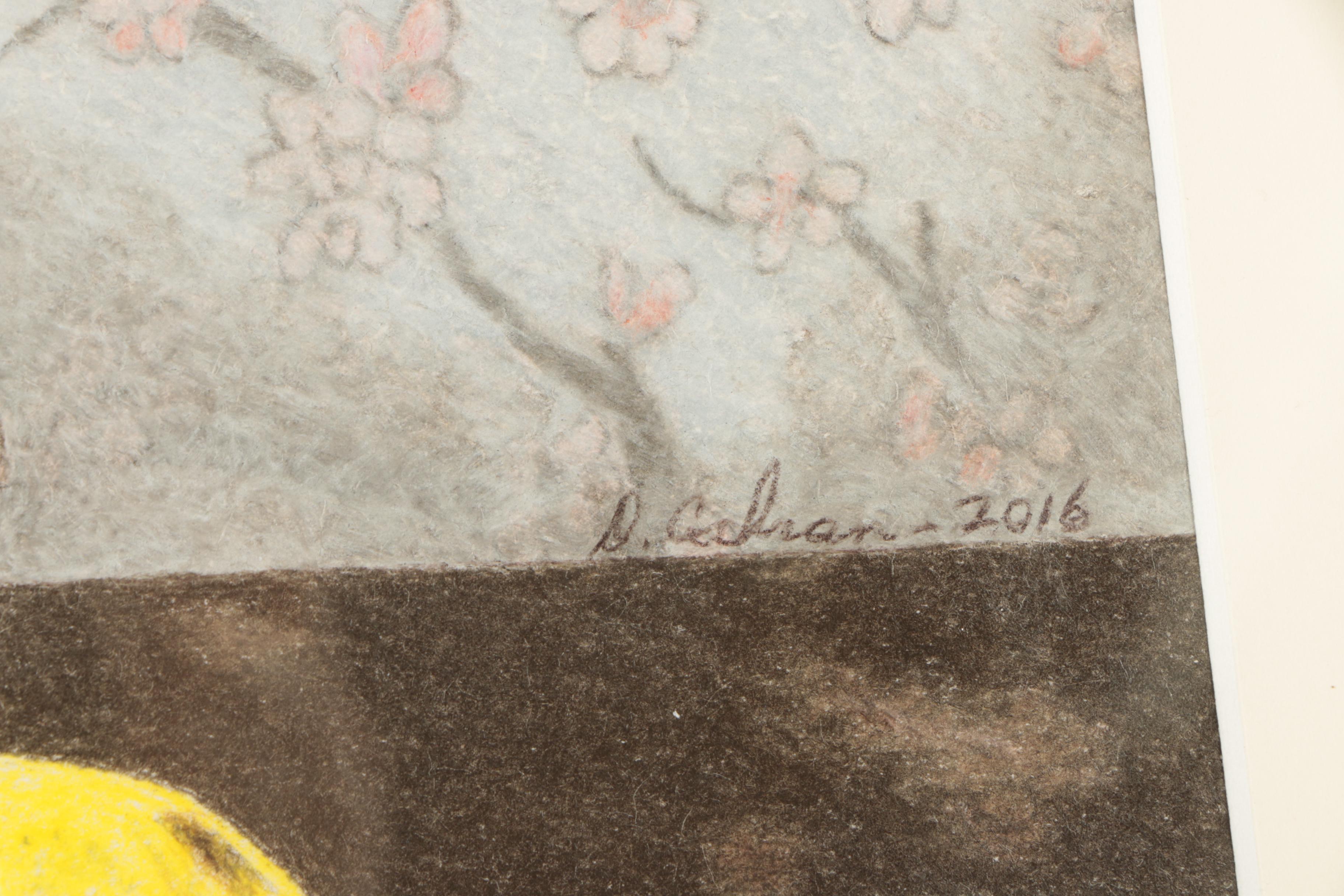 David Cochran Colored Pencil Drawing "Still Life with Apples and Pear"