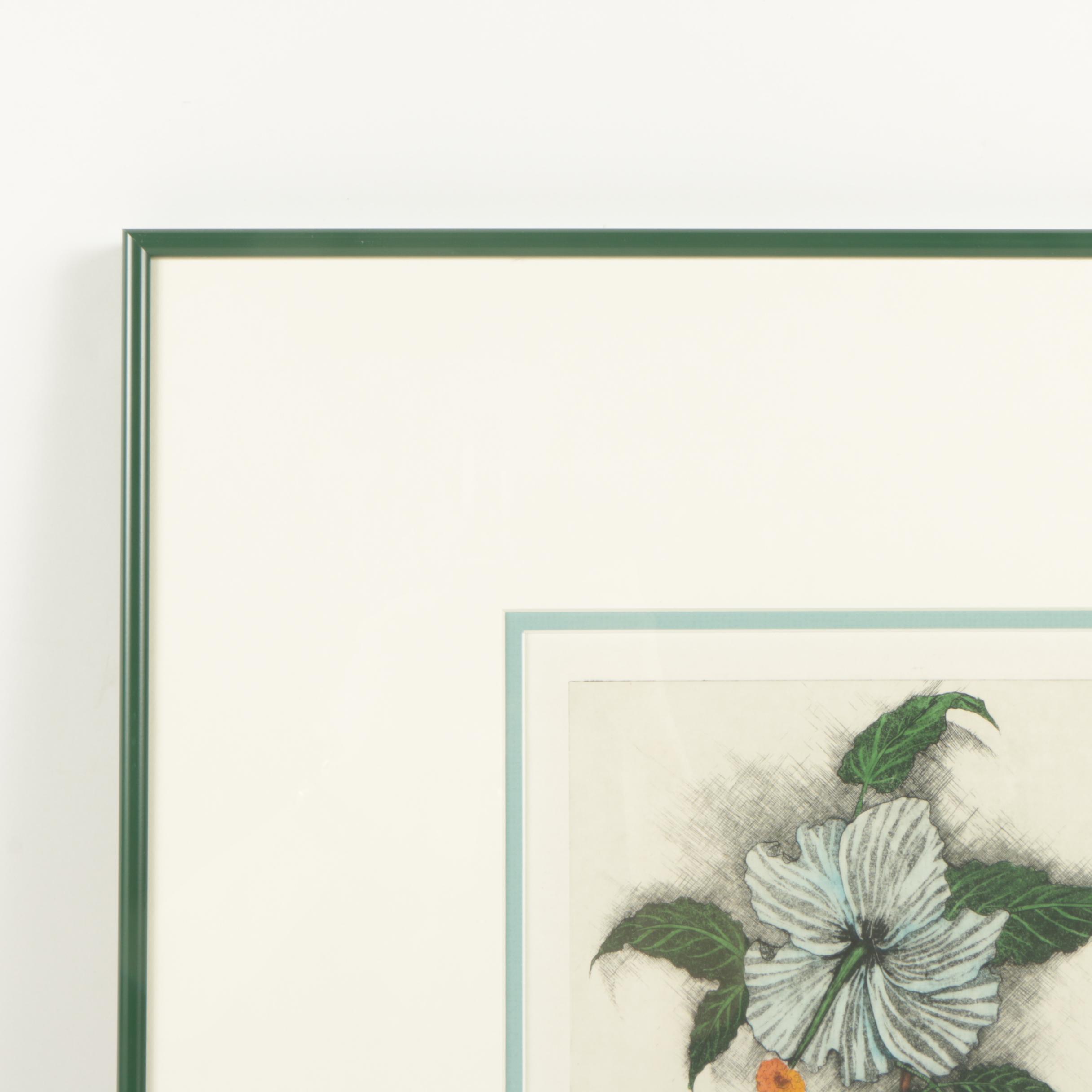 Dan Mitra Etching with Aquatint "Wild Rose"