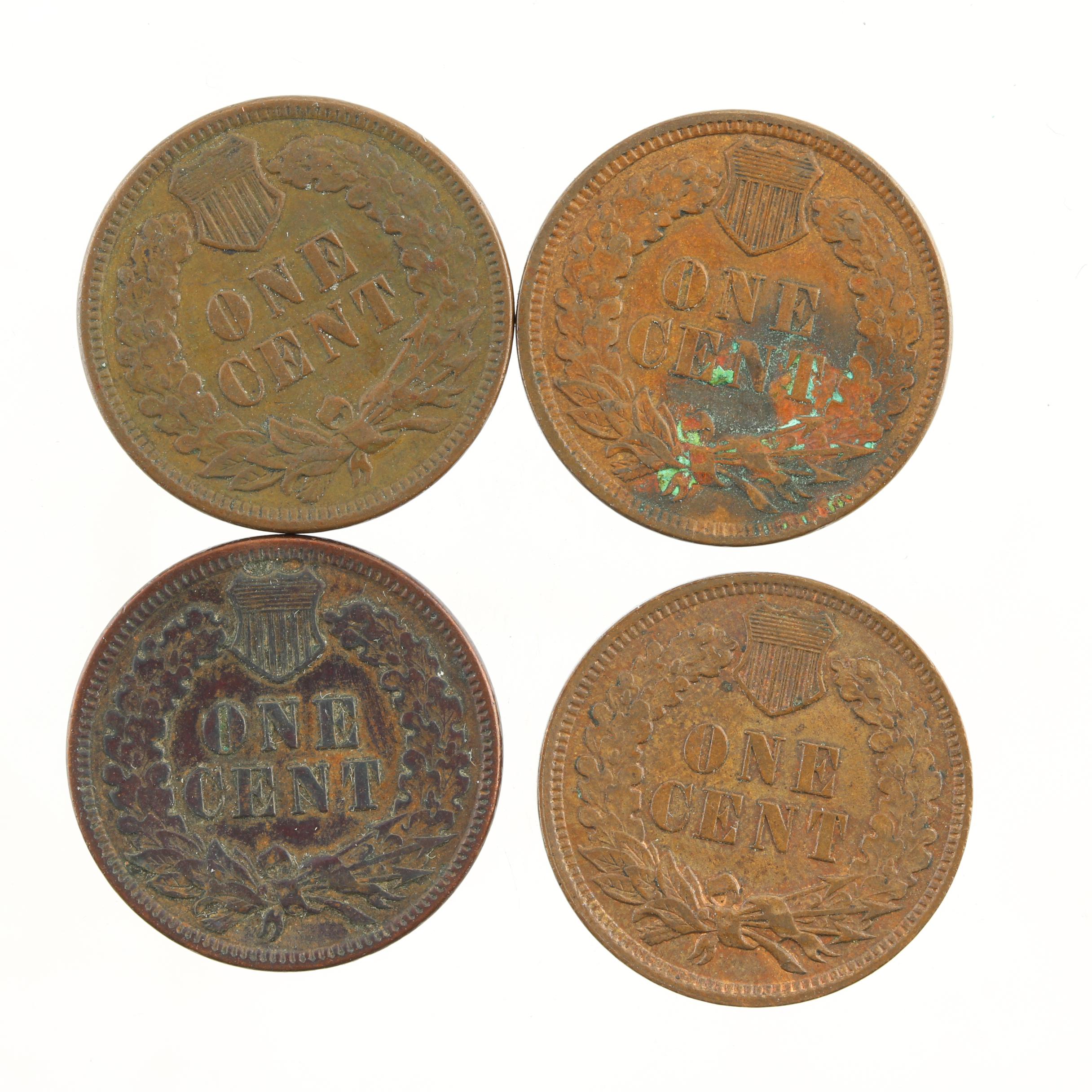 1892, 1893, 1898 and 1899 Indian Head Cents