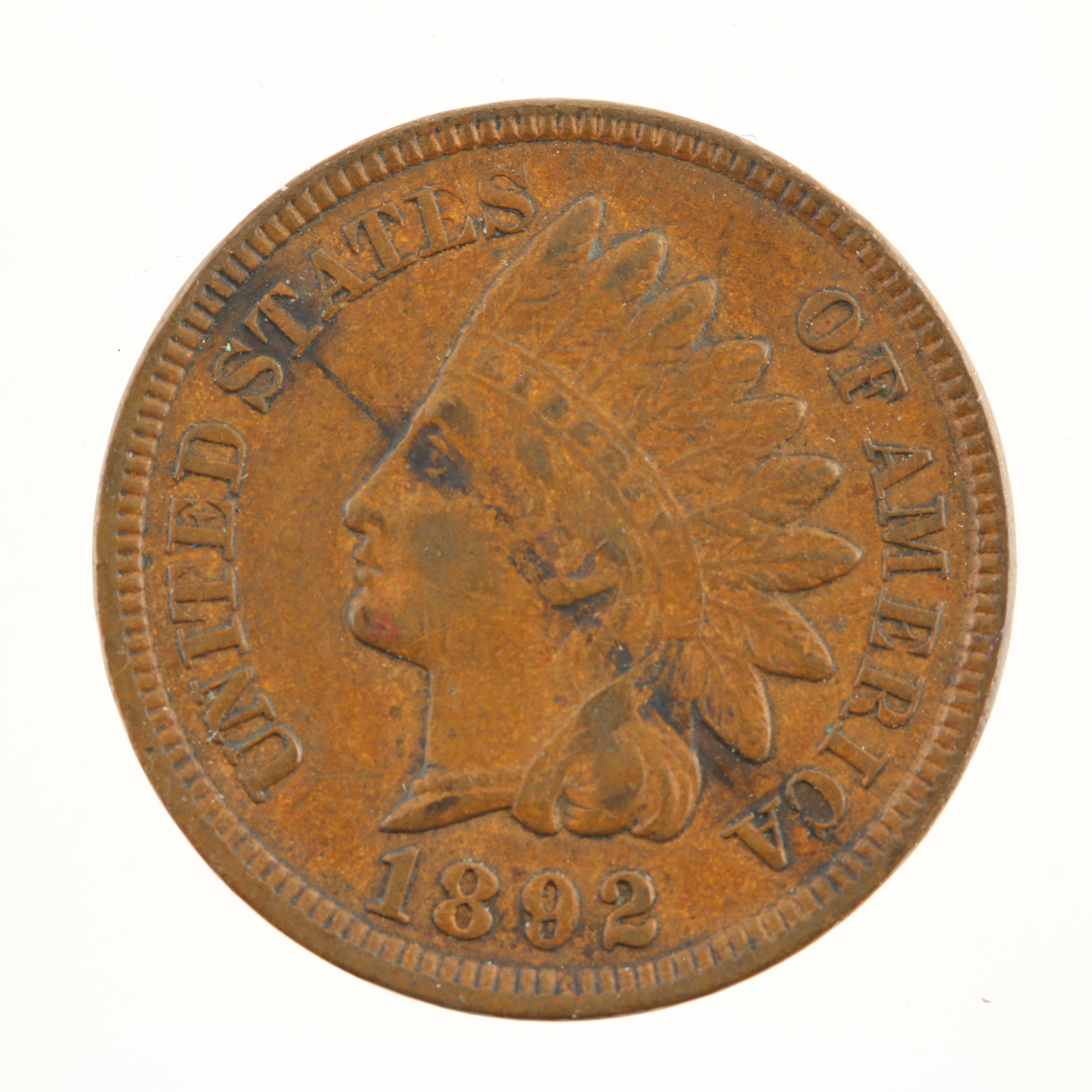 1892, 1893, 1898 and 1899 Indian Head Cents