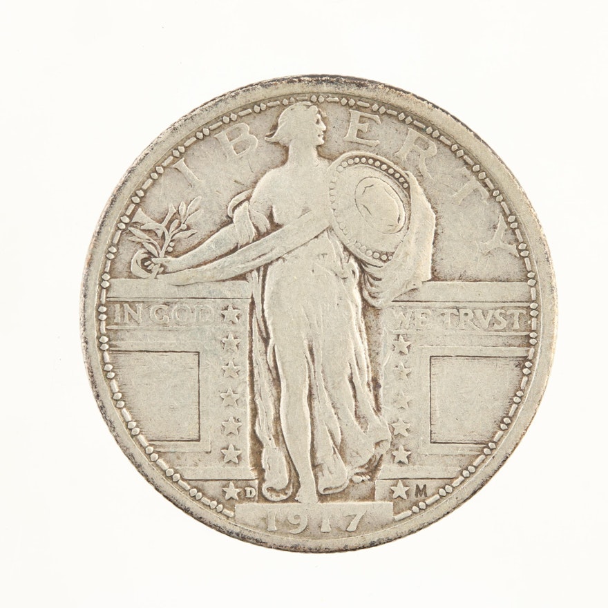 1917-D Variety I Standing Liberty Silver Quarter
