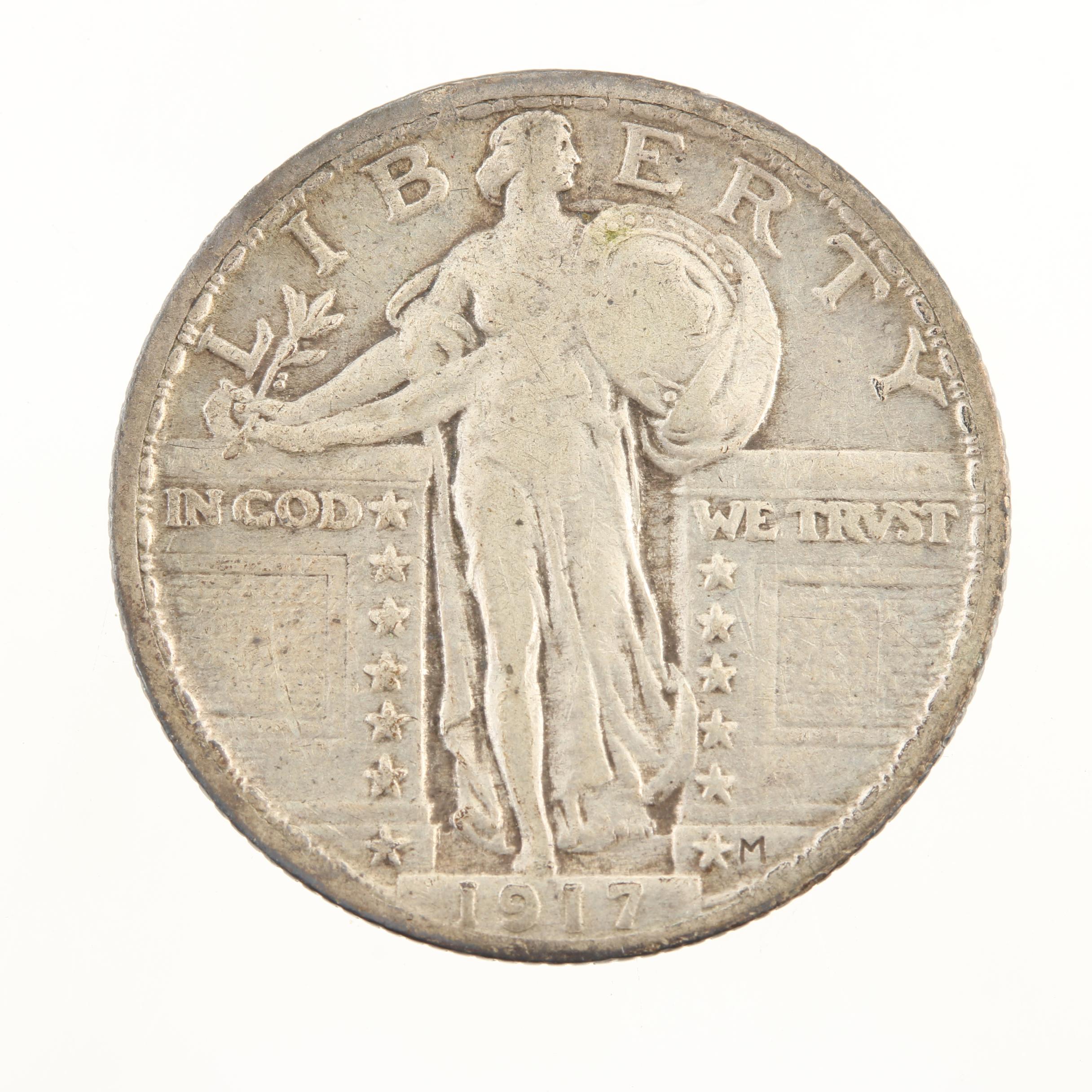 1917 Variety II Standing Liberty Silver Quarter