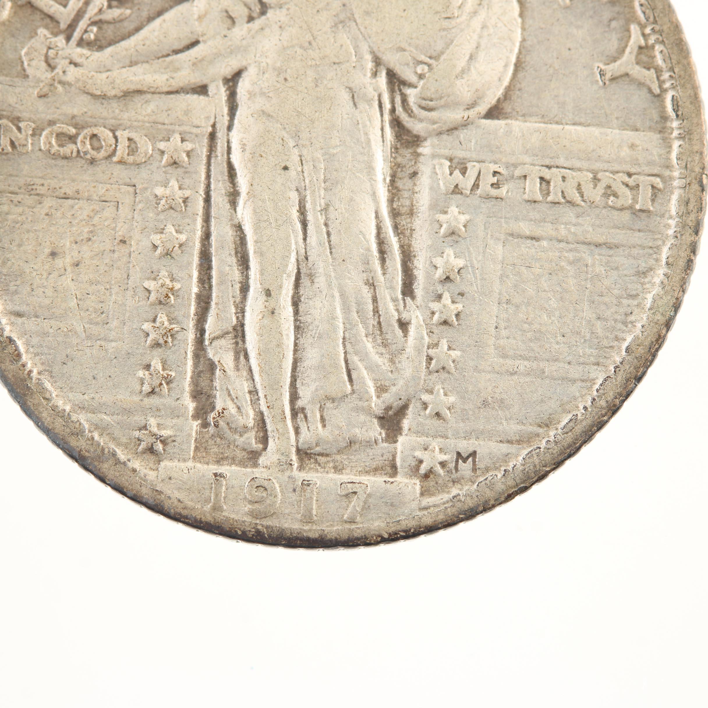 1917 Variety II Standing Liberty Silver Quarter