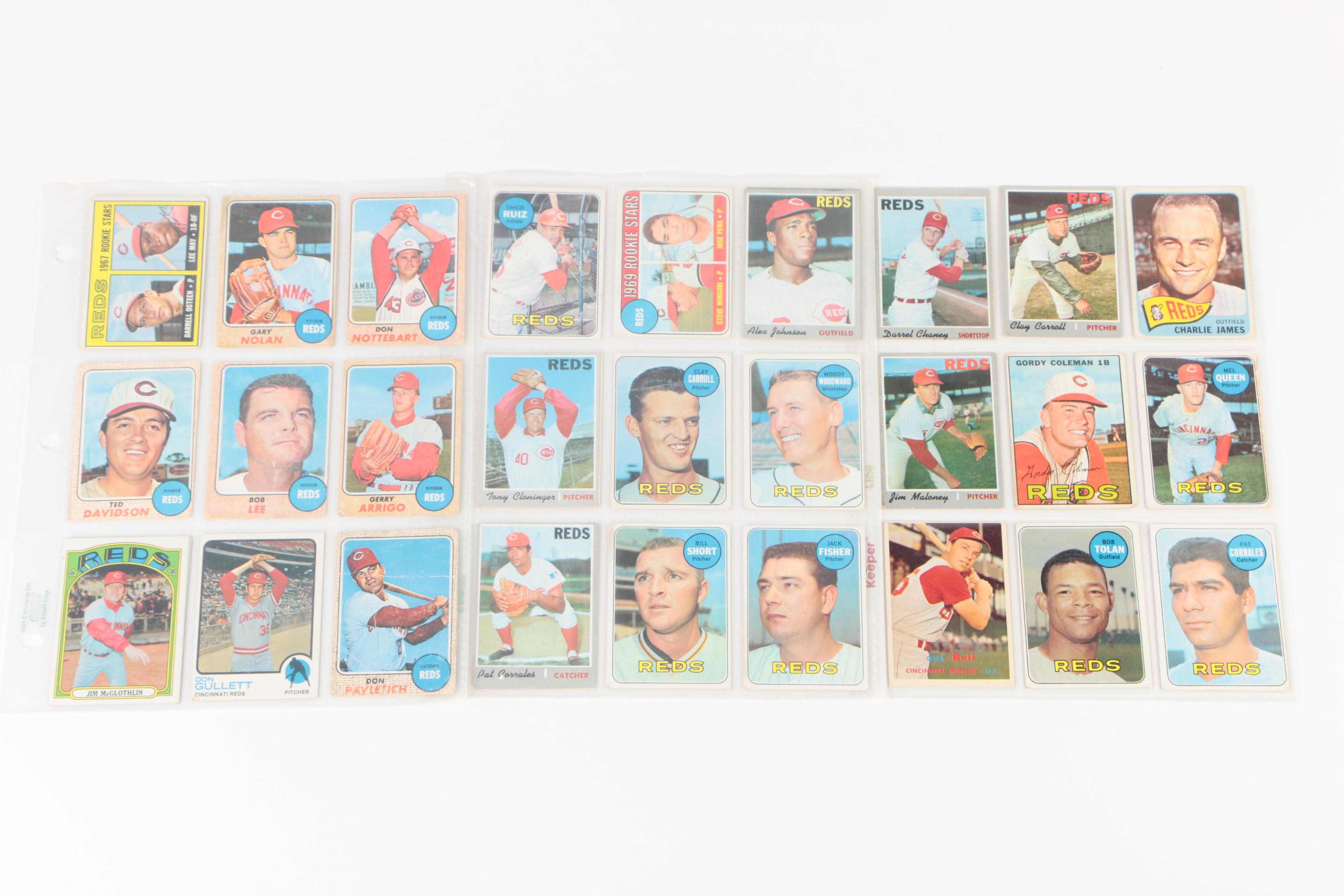1960s Cincinnati Reds Baseball Cards Including Autograph Jim O'Toole Card