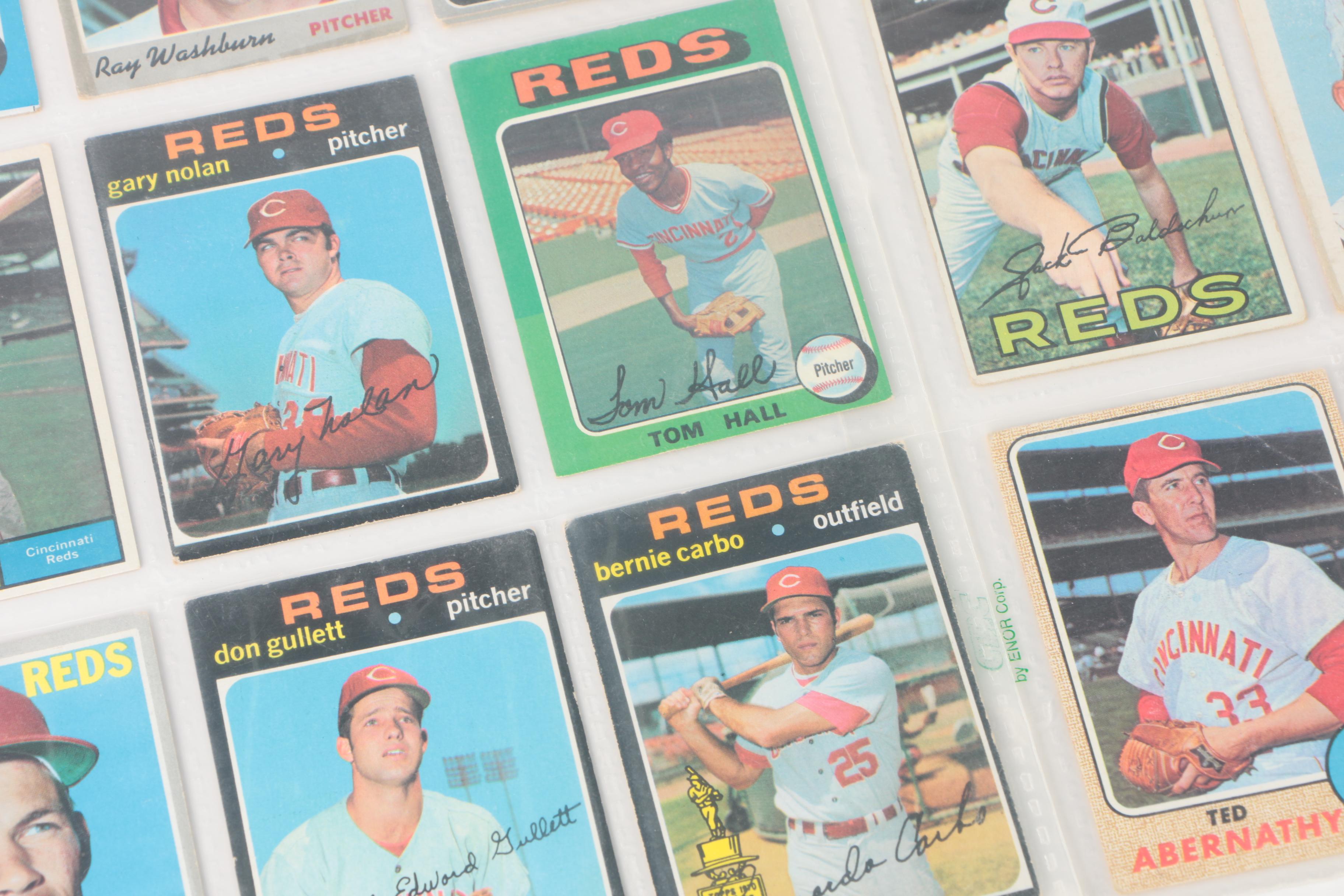 1960s Cincinnati Reds Baseball Cards Including Autograph Jim O'Toole Card