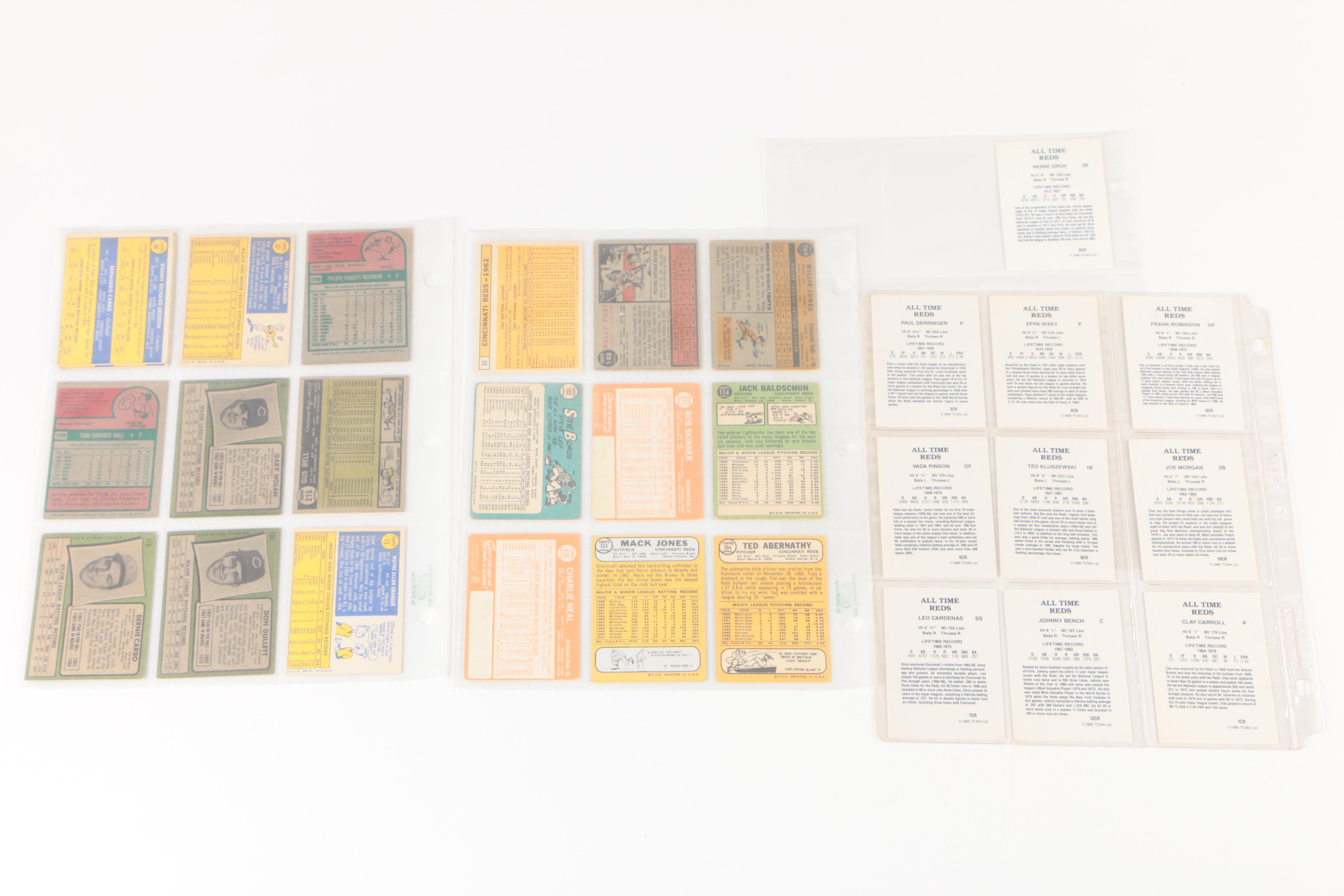 1960s Cincinnati Reds Baseball Cards Including Autograph Jim O'Toole Card