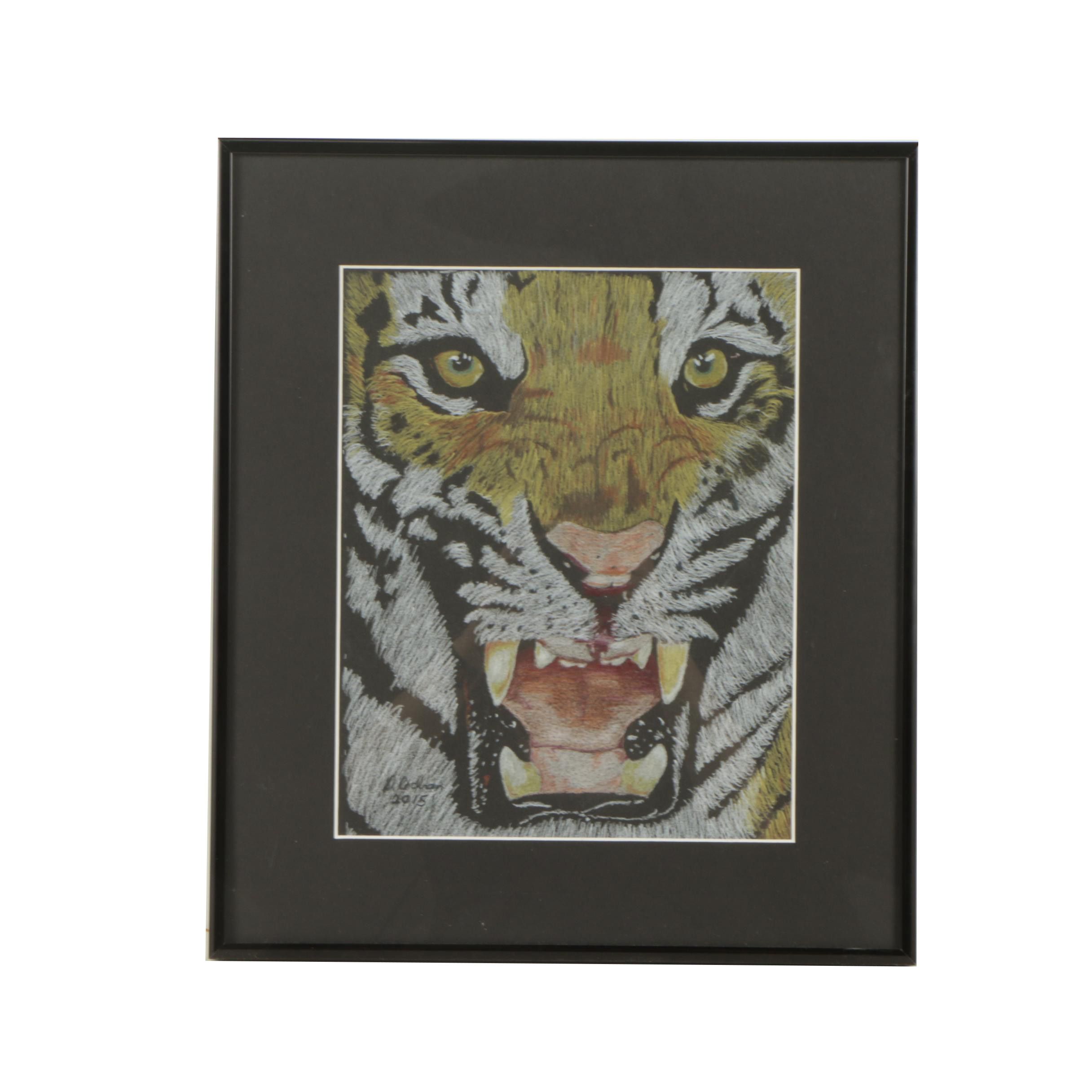 David Cochran 2015 Colored Pencil Drawing "Burning Bright"