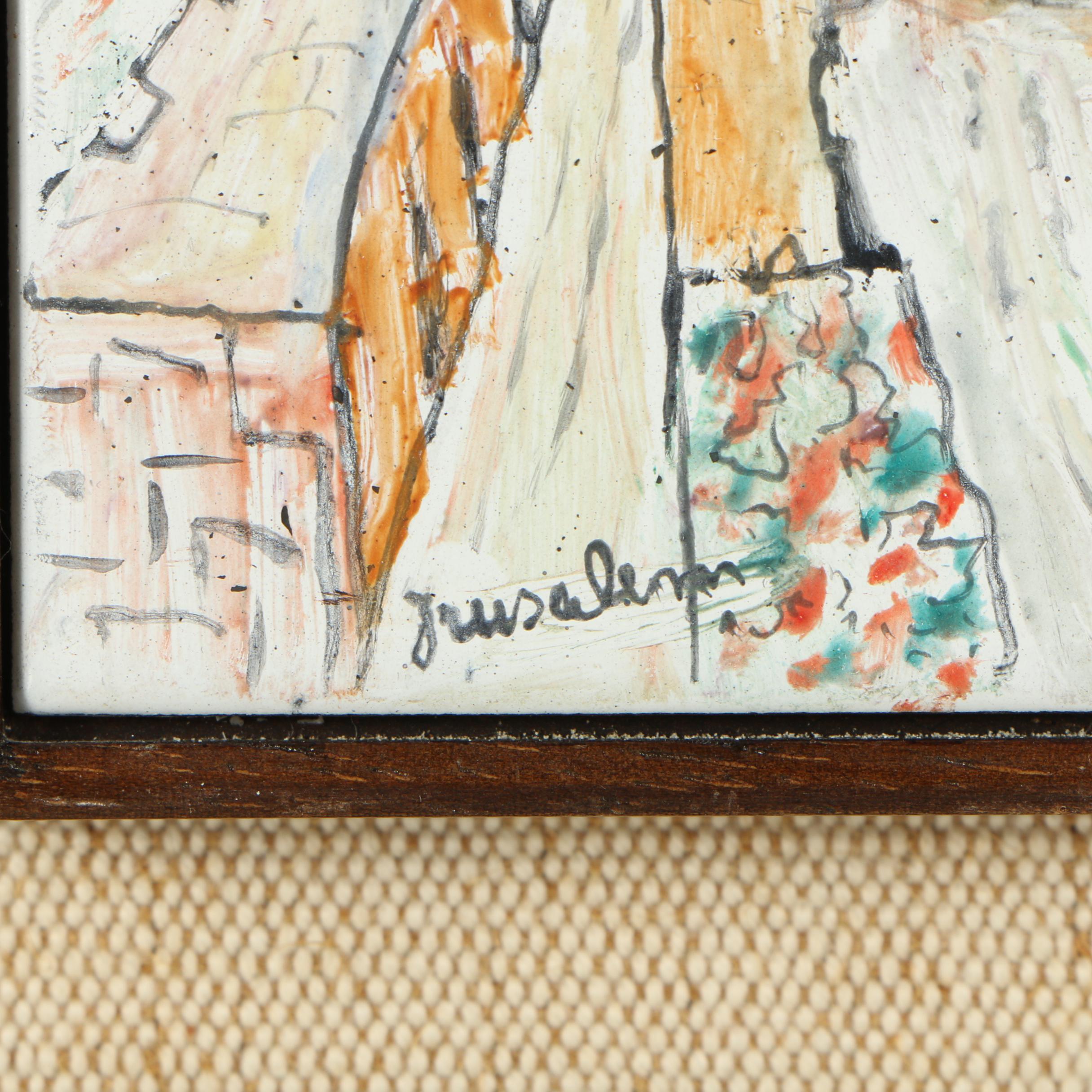 Acrylic Painted Metal Tile "Jerusalem"