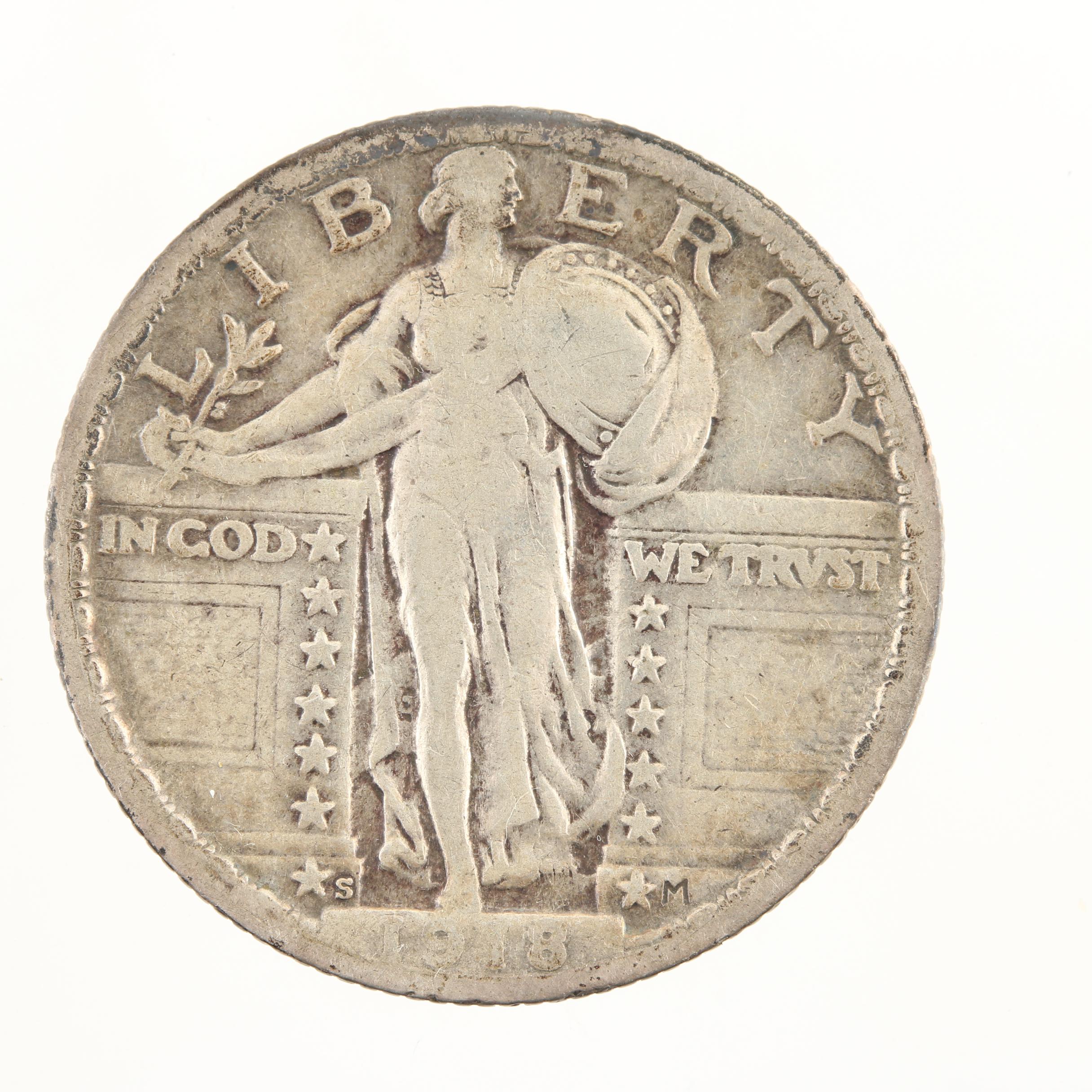 1918-S Standing Liberty Silver Quarter