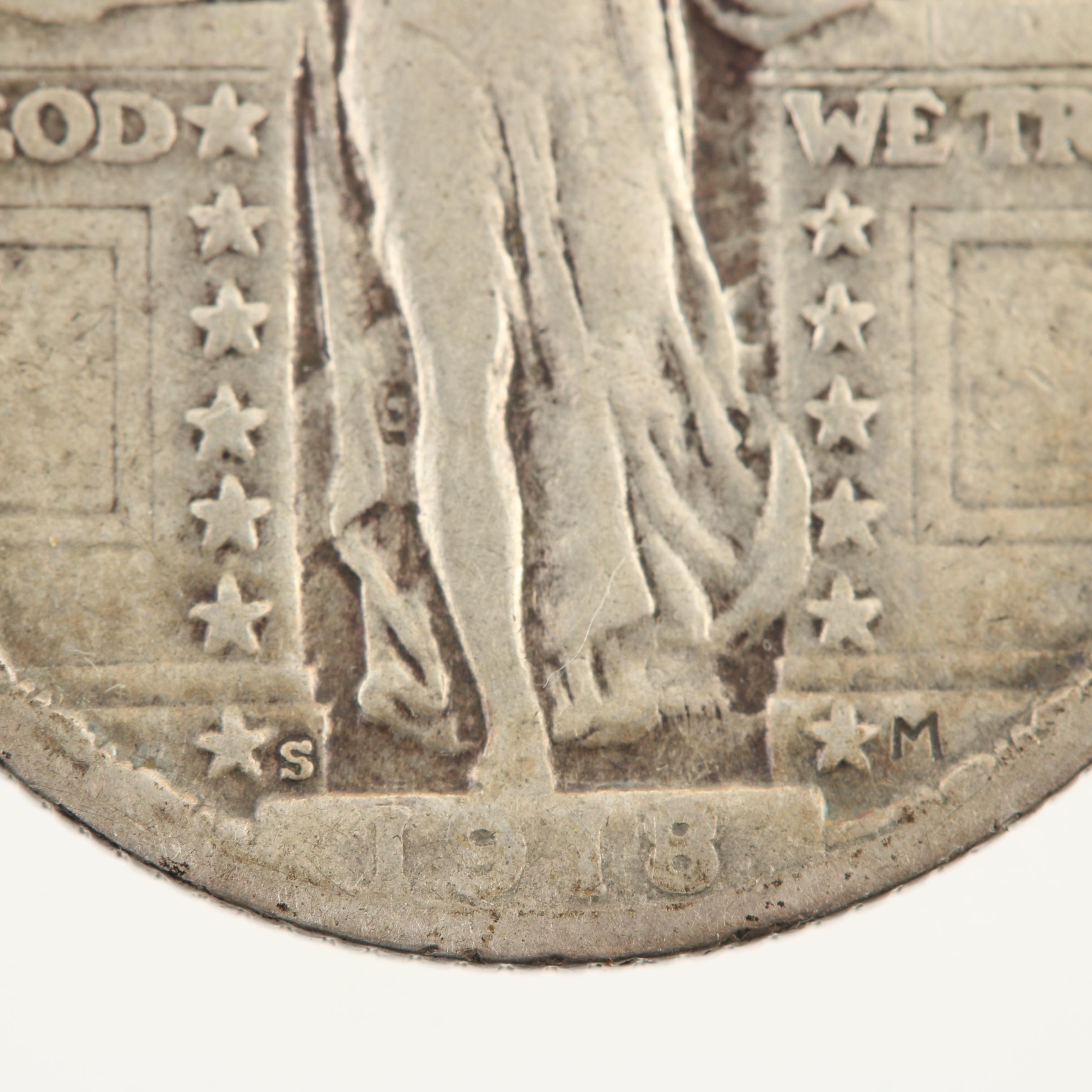 1918-S Standing Liberty Silver Quarter