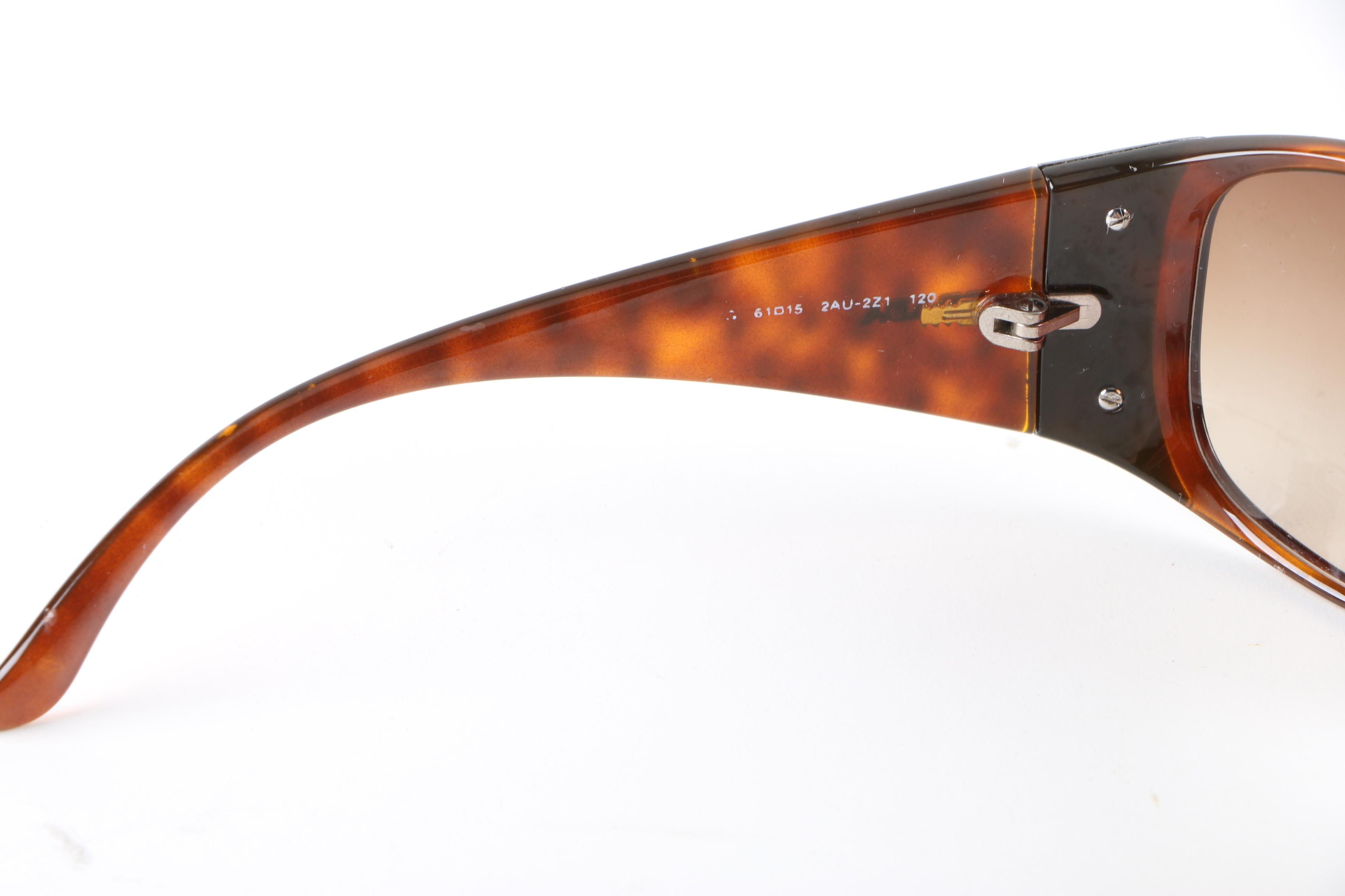 Prada Tortoiseshell Style Sunglasses with Case