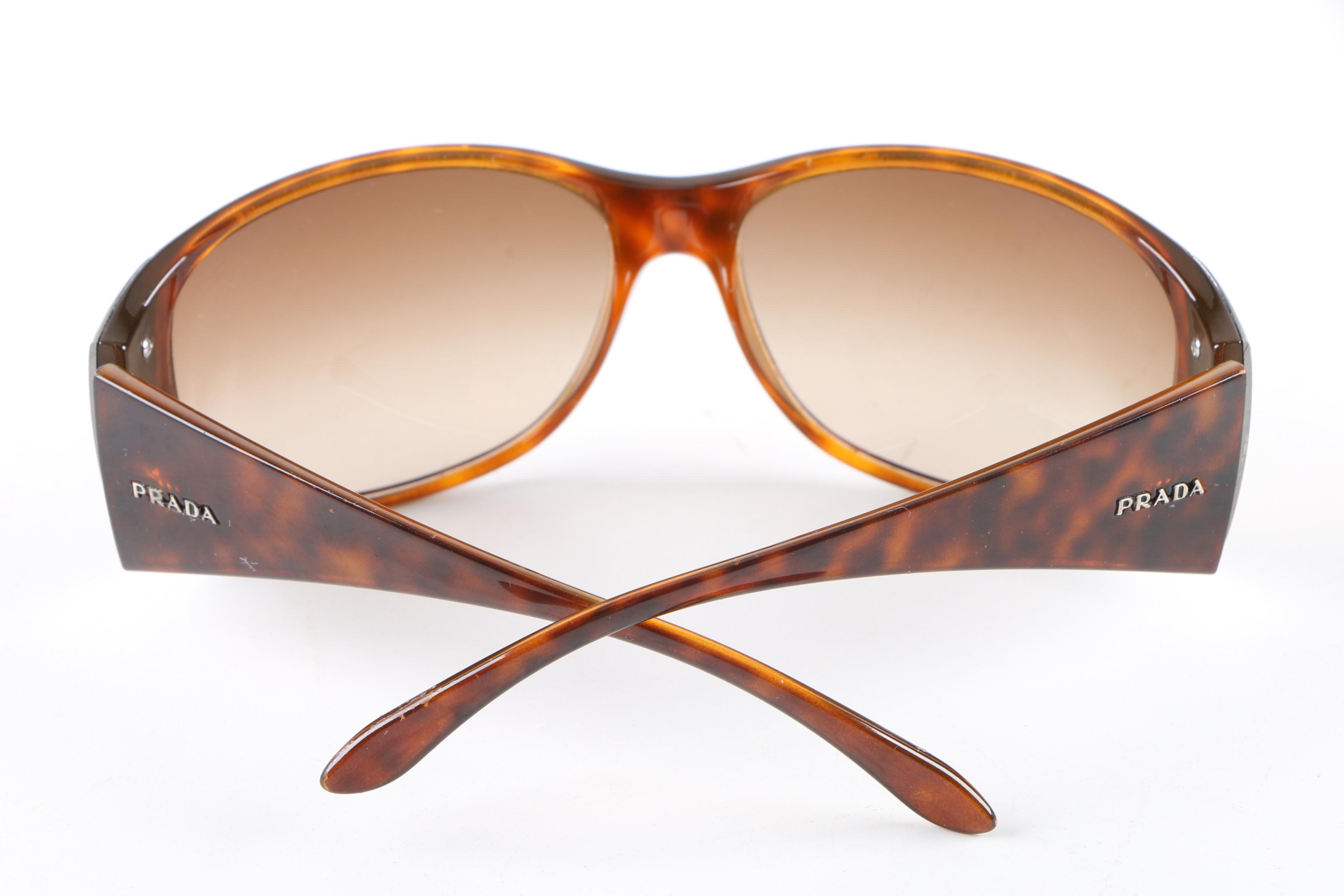 Prada Tortoiseshell Style Sunglasses with Case
