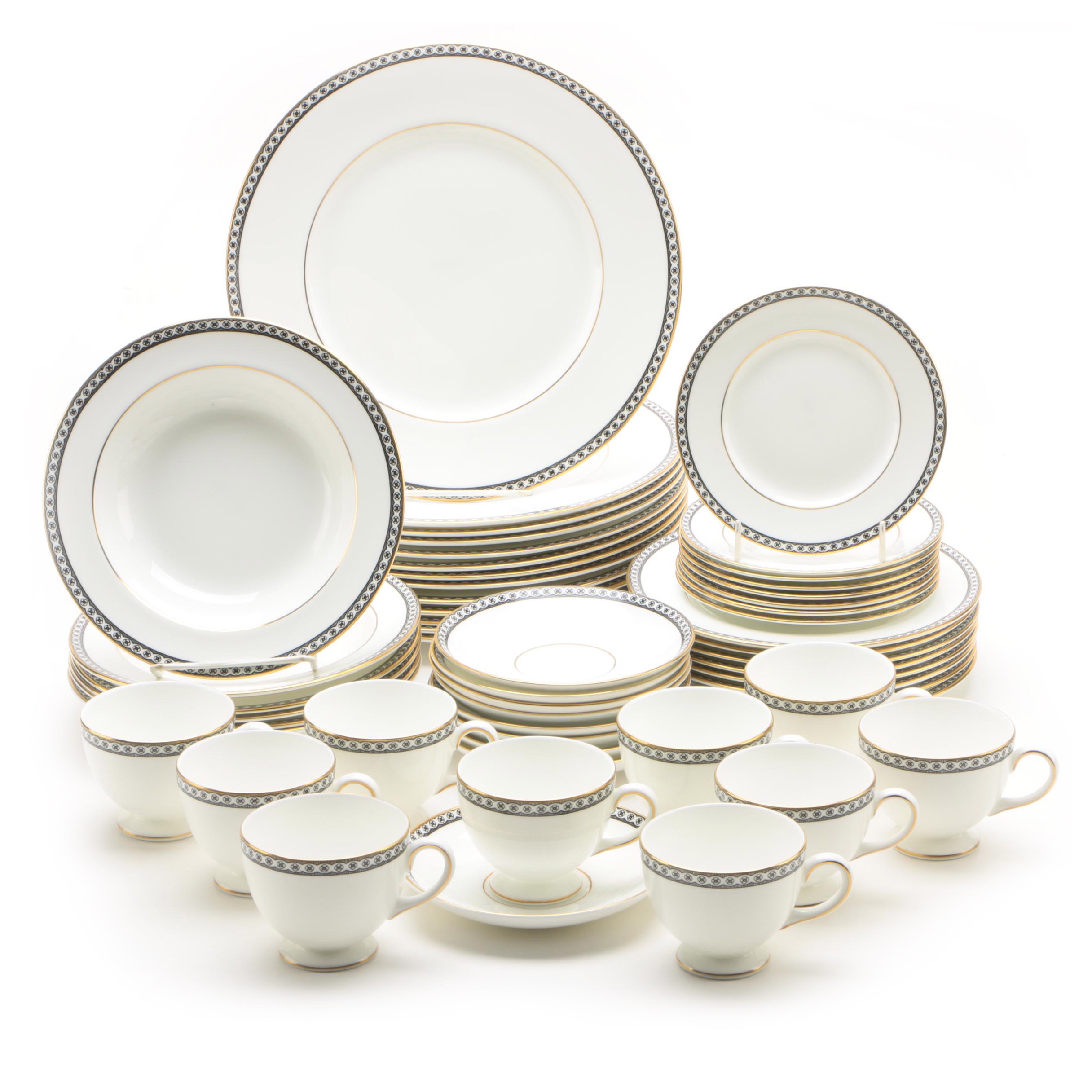 Wedgwood "Ulander Black" Bone China Dinnerware