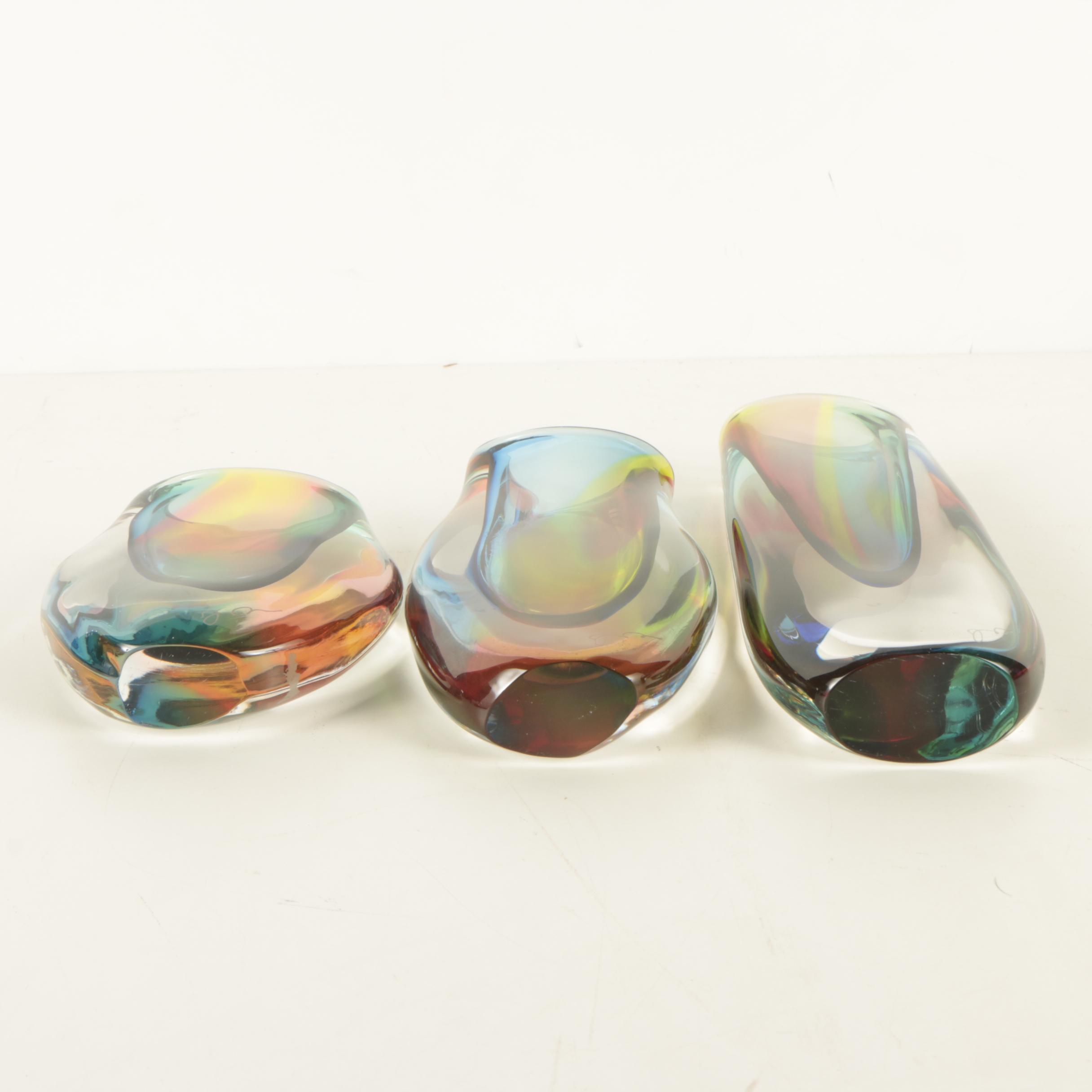 Jesse Reece 20th Century Blown Art Glass Vases