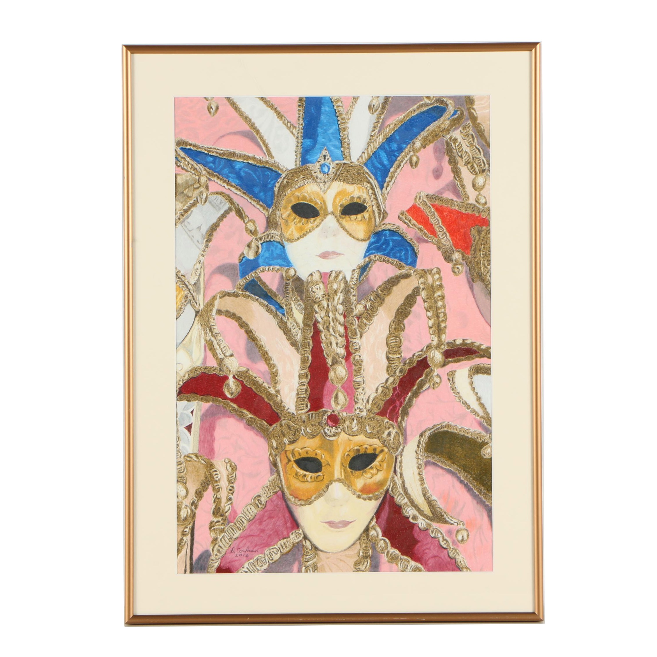 David Cochran Colored Pencil Drawings Including "Yesterday and Today"