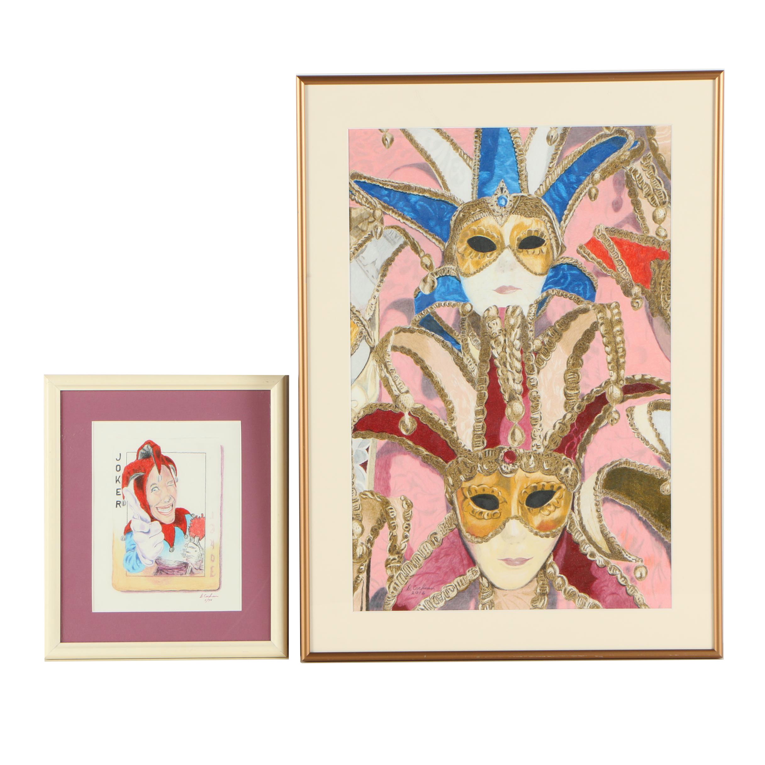 David Cochran Colored Pencil Drawings Including "Yesterday and Today"