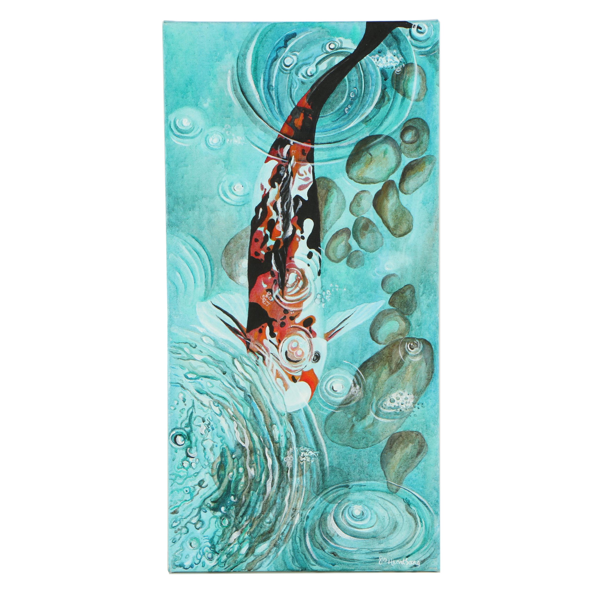 Judith Olivia Heartsong Acrylic Painting "Koi"
