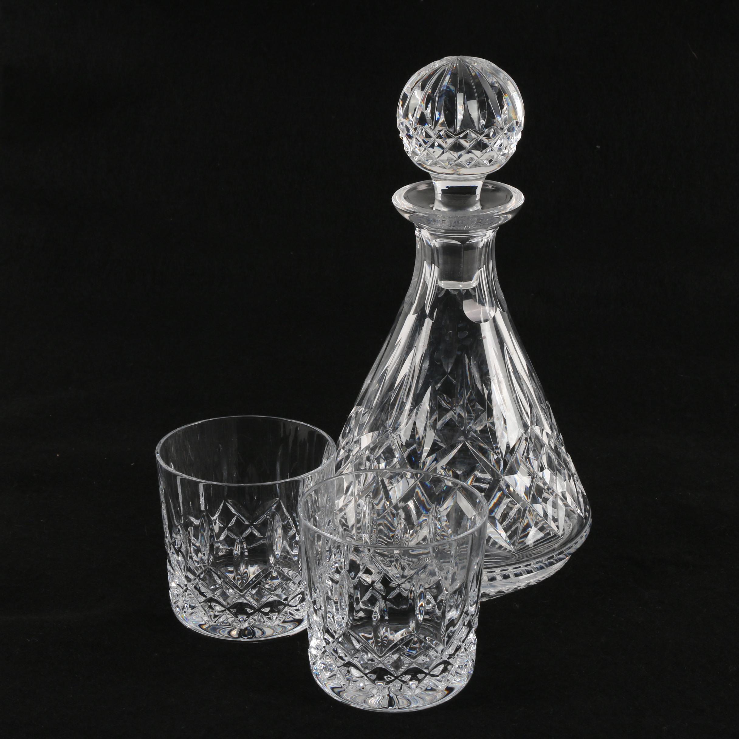 Waterford Crystal "Lismore" Decanter with Tumblers