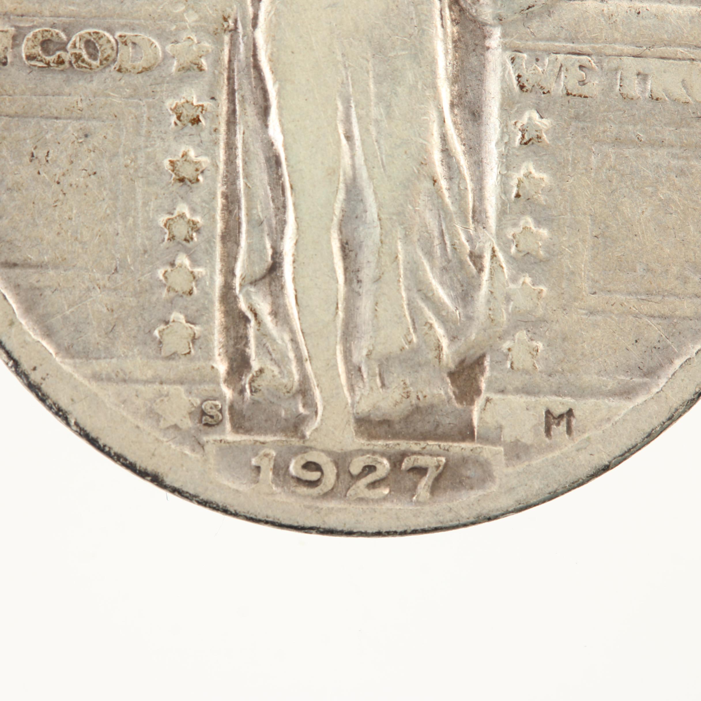 Low Mintage 1927-S Standing Liberty Silver Quarter