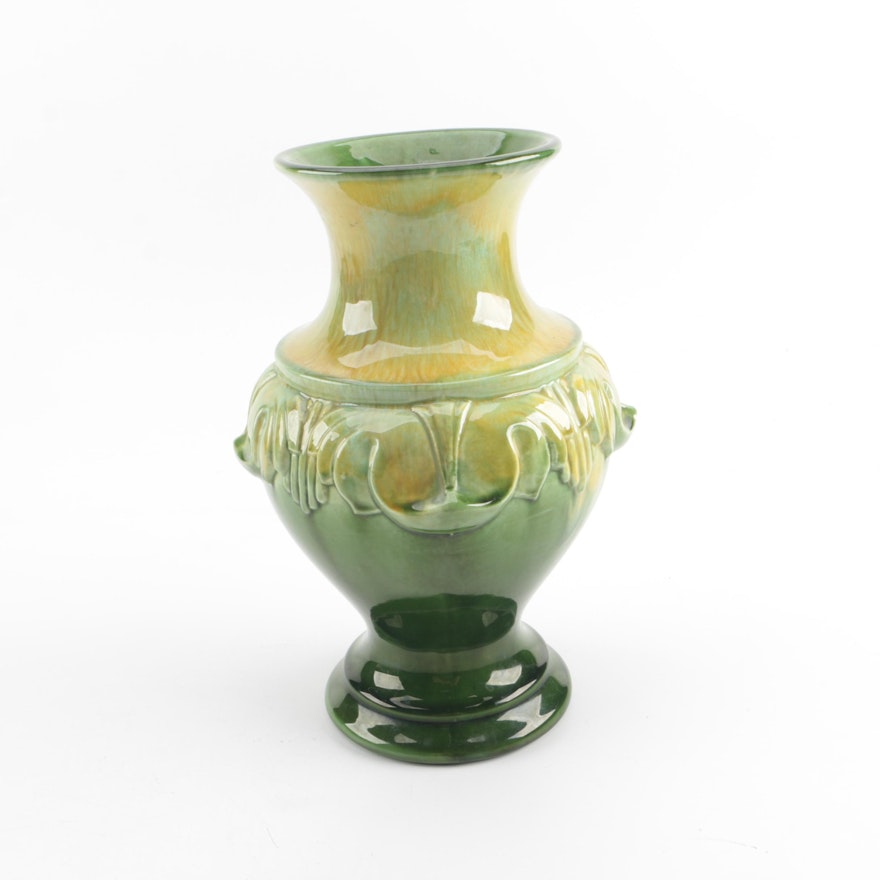Vintage Haeger Green Ceramic Vase
